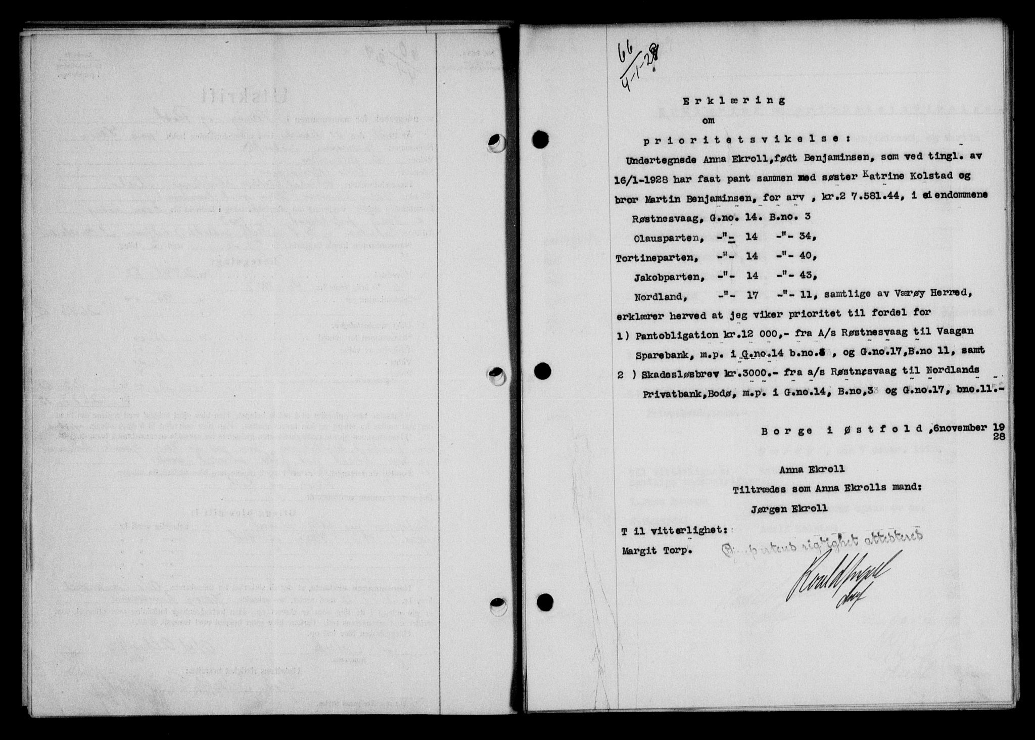 Lofoten sorenskriveri, SAT/A-0017/1/2/2C/L0019b: Pantebok nr. 19b, 1929-1929, Tingl.dato: 04.01.1929