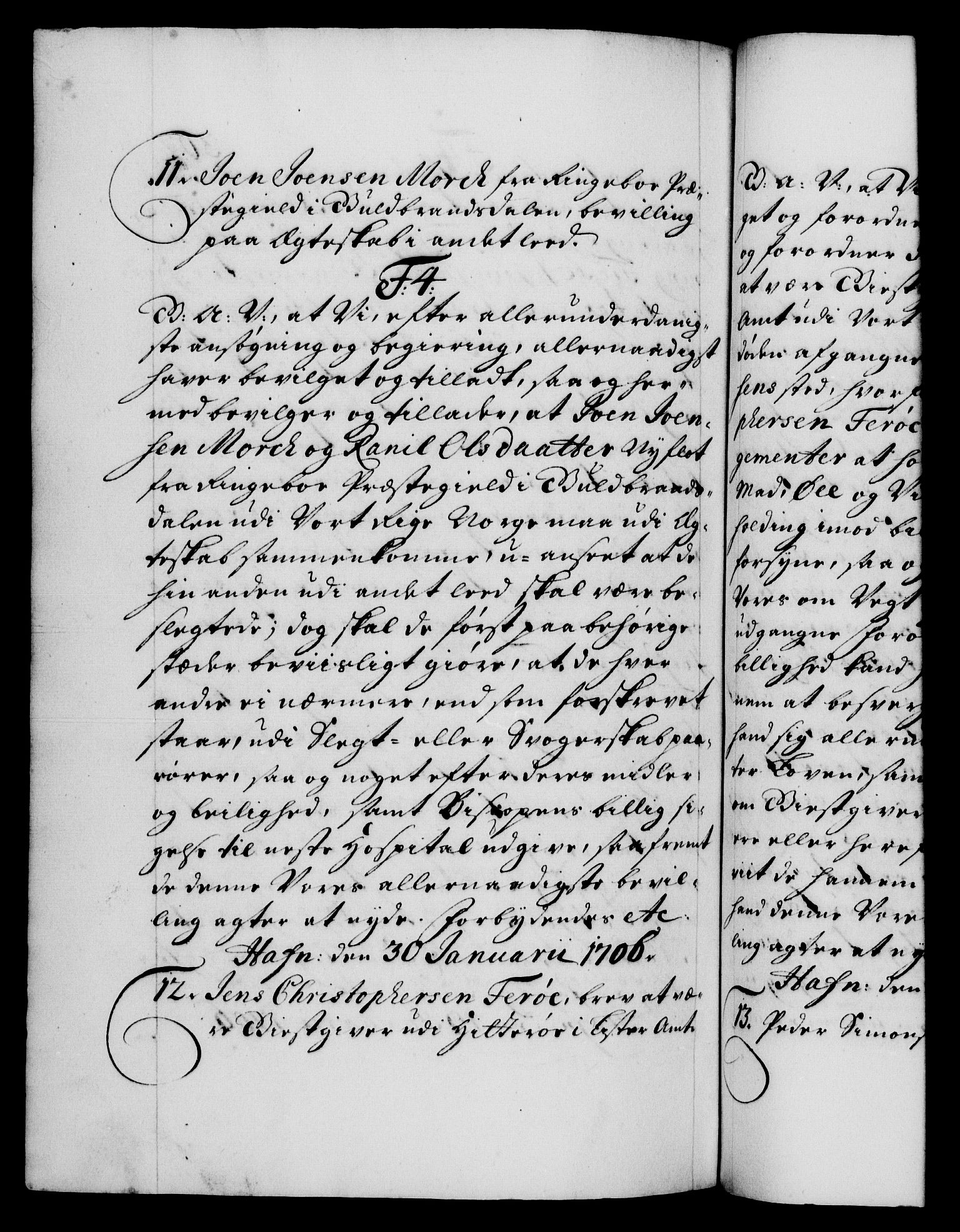 Danske Kanselli 1572-1799, RA/EA-3023/F/Fc/Fca/Fcaa/L0019: Norske registre, 1704-1707, s. 302b