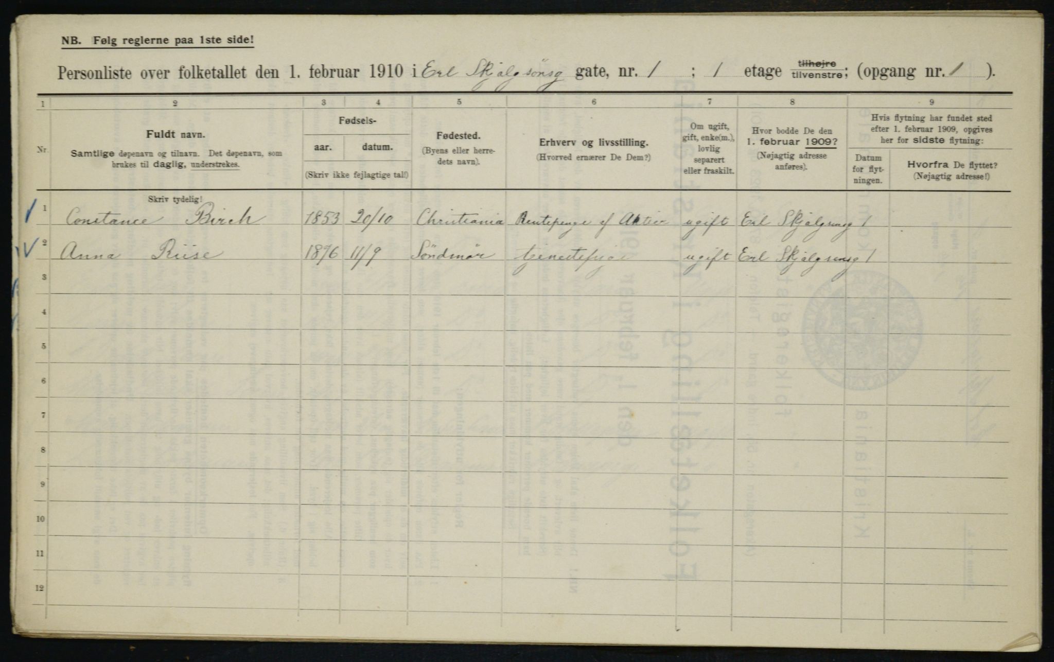 OBA, Kommunal folketelling 1.2.1910 for Kristiania, 1910, s. 20690