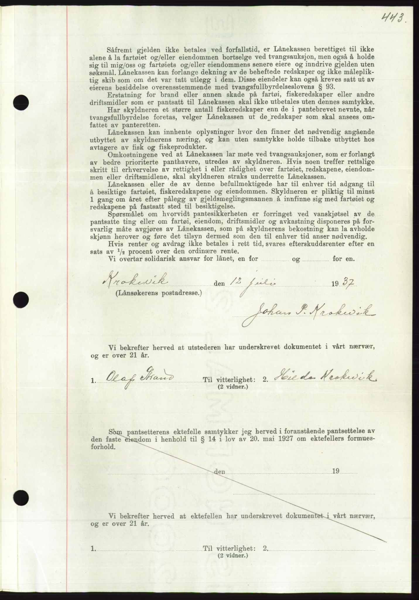 Søre Sunnmøre sorenskriveri, AV/SAT-A-4122/1/2/2C/L0063: Pantebok nr. 57, 1937-1937, Dagboknr: 1139/1937