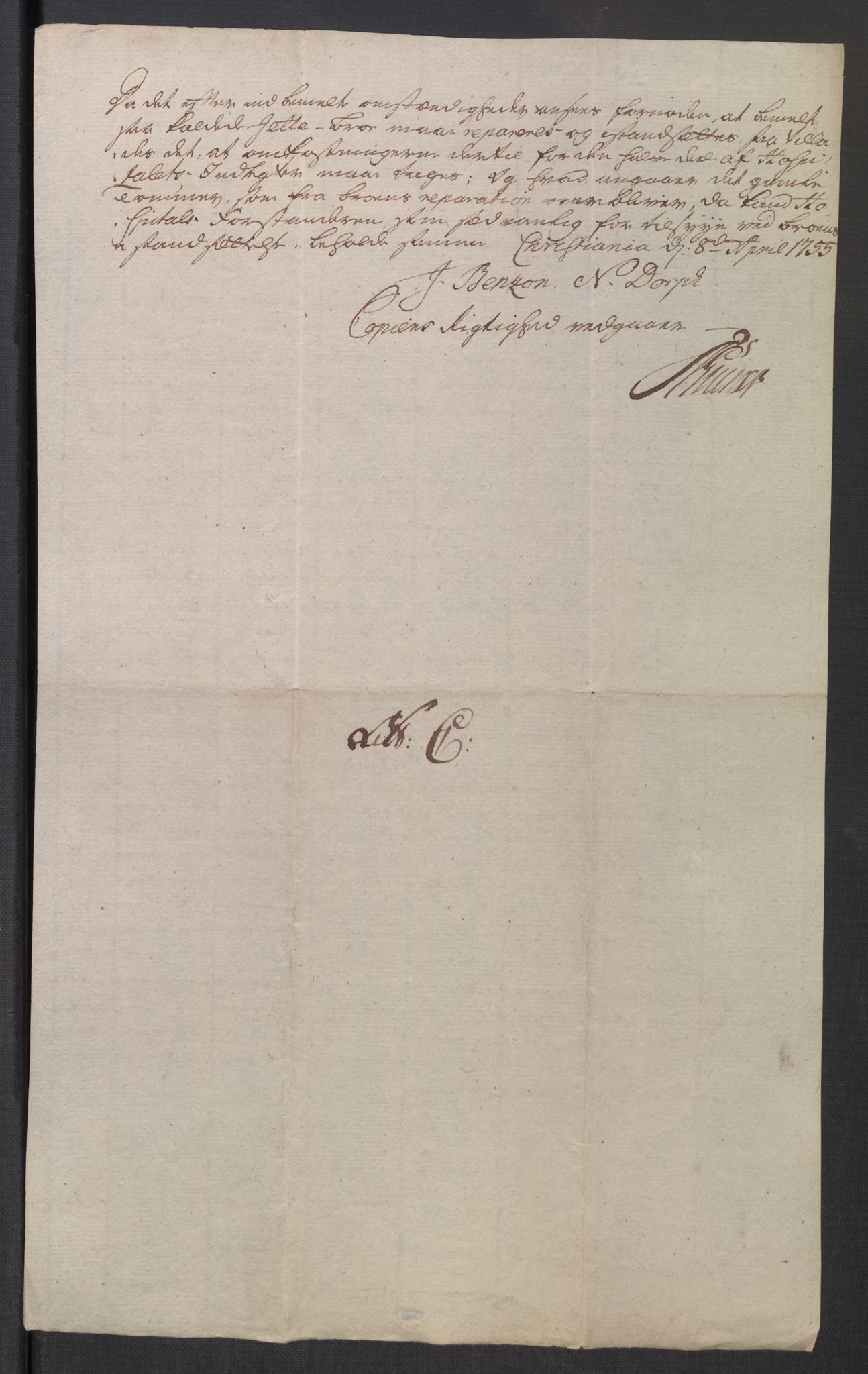 Oslo stiftsdireksjon, AV/SAO-A-11085/K/Kb/L0004/0006: Oslo Hospital / Forstanderen: Brev fra forstanderen til Hospitalets direksjon, 1752-1808, s. 20