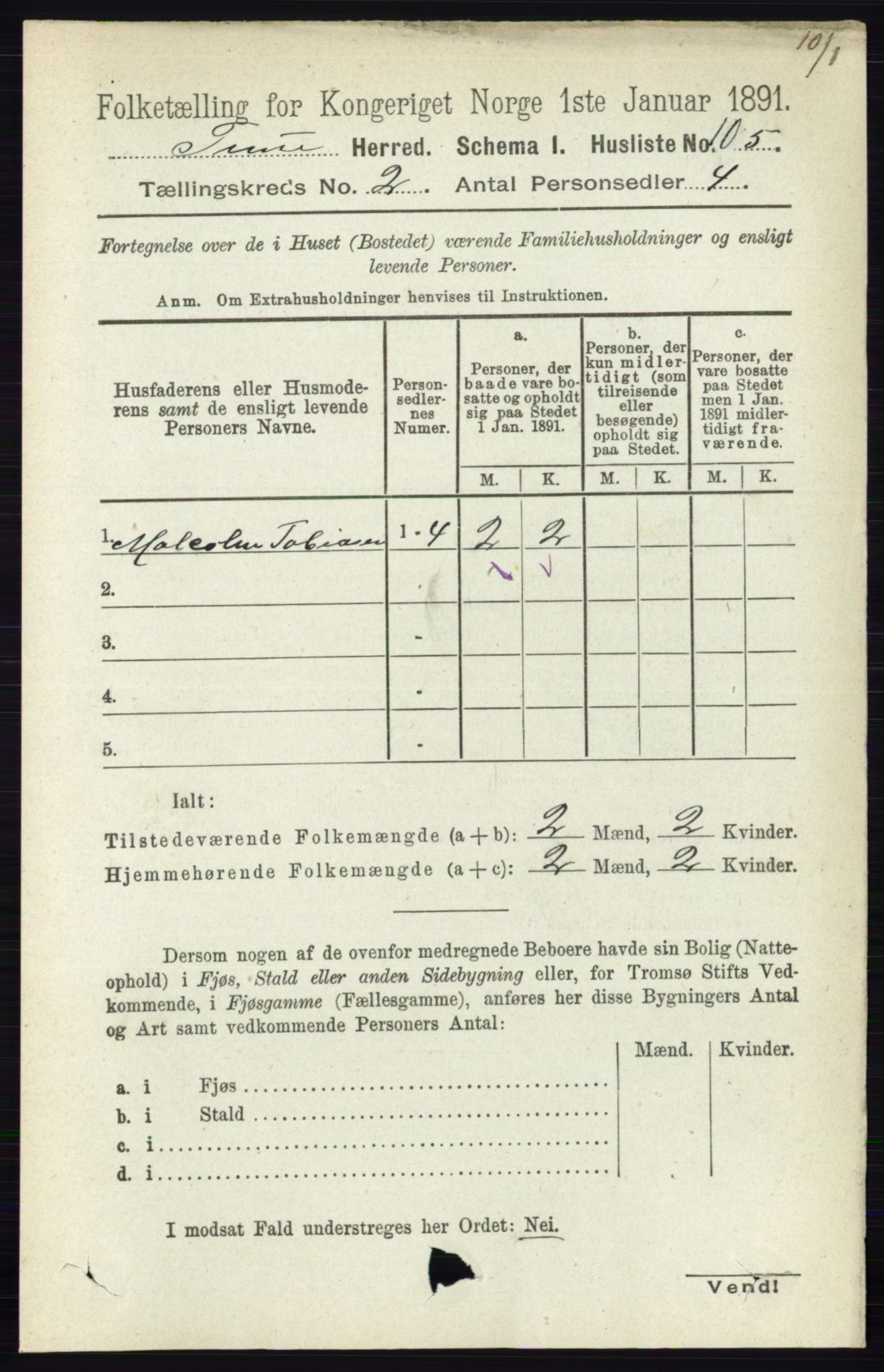 RA, Folketelling 1891 for 0130 Tune herred, 1891, s. 734