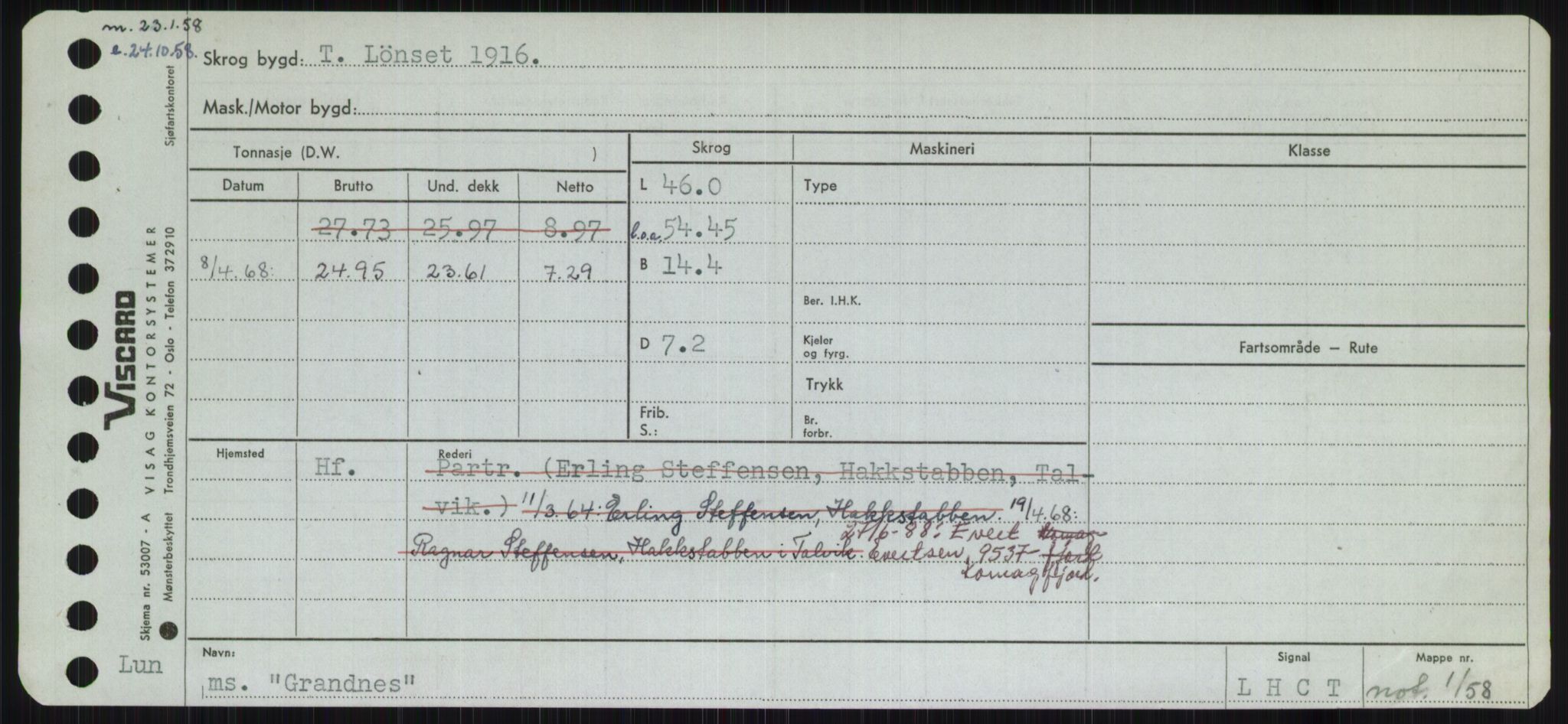 Sjøfartsdirektoratet med forløpere, Skipsmålingen, RA/S-1627/H/Ha/L0002/0002: Fartøy, Eik-Hill / Fartøy, G-Hill, s. 221