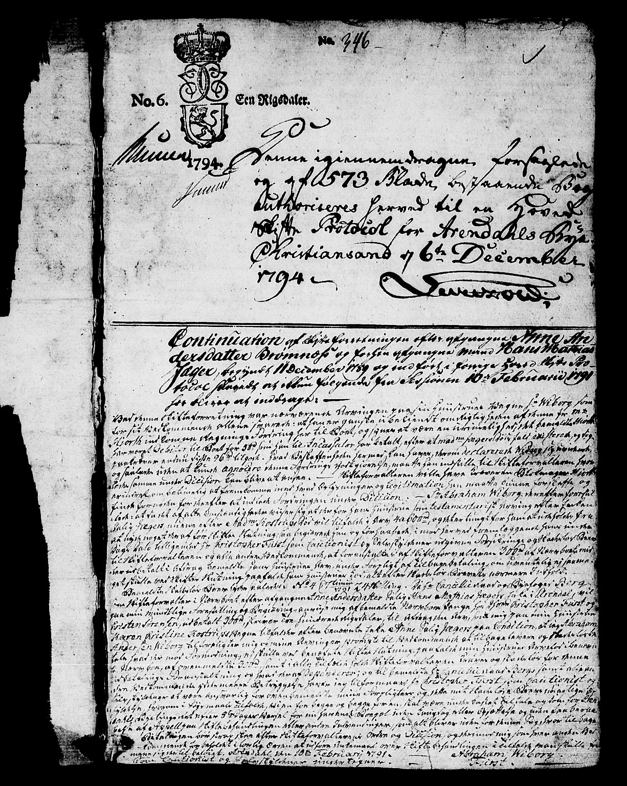 Arendal byfogd, AV/SAK-1222-0001/H/Hc/L0014: Skifteprotokoll nr. 12, 1791-1798, s. 0b-1a