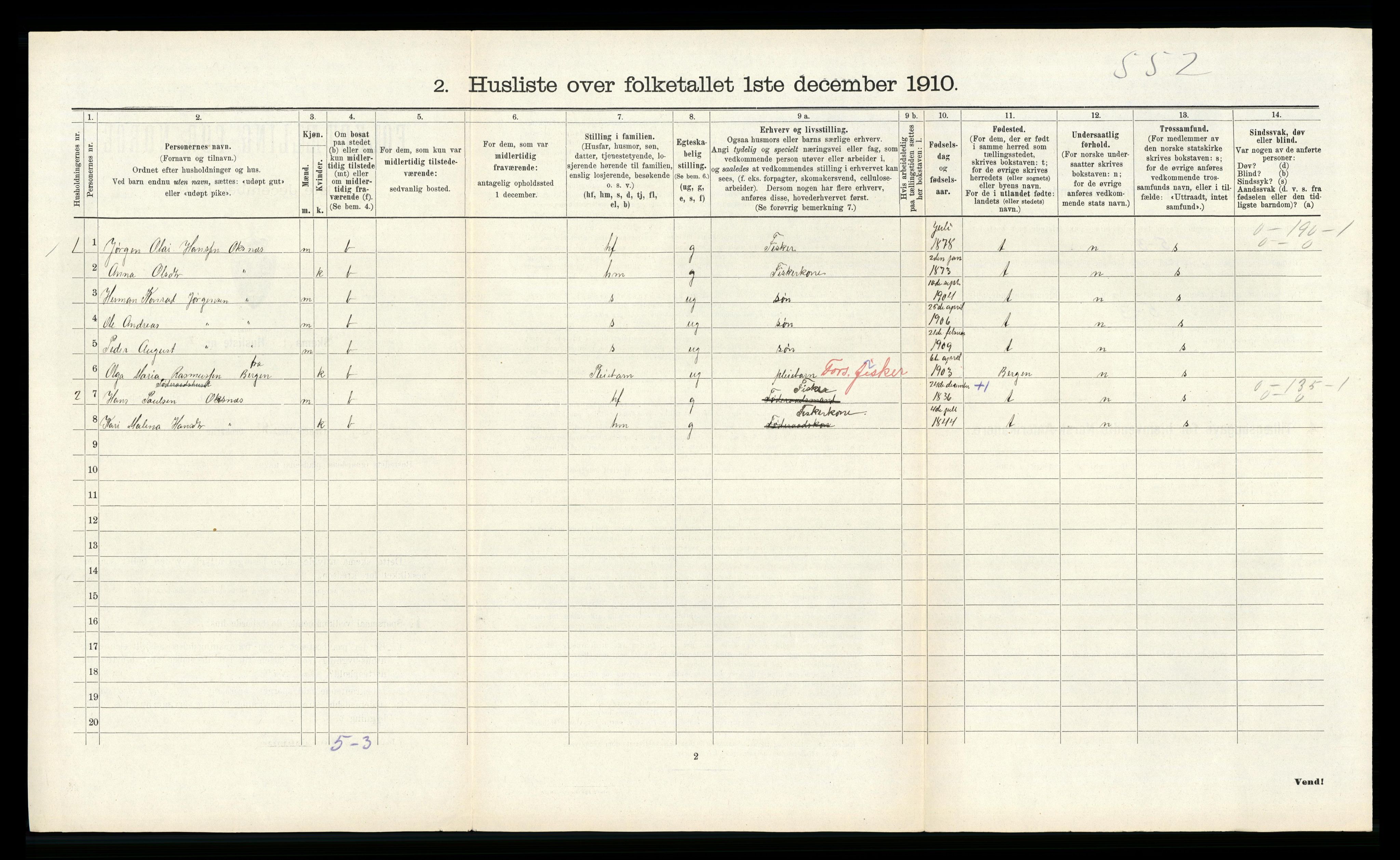 RA, Folketelling 1910 for 1258 Herdla herred, 1910, s. 411