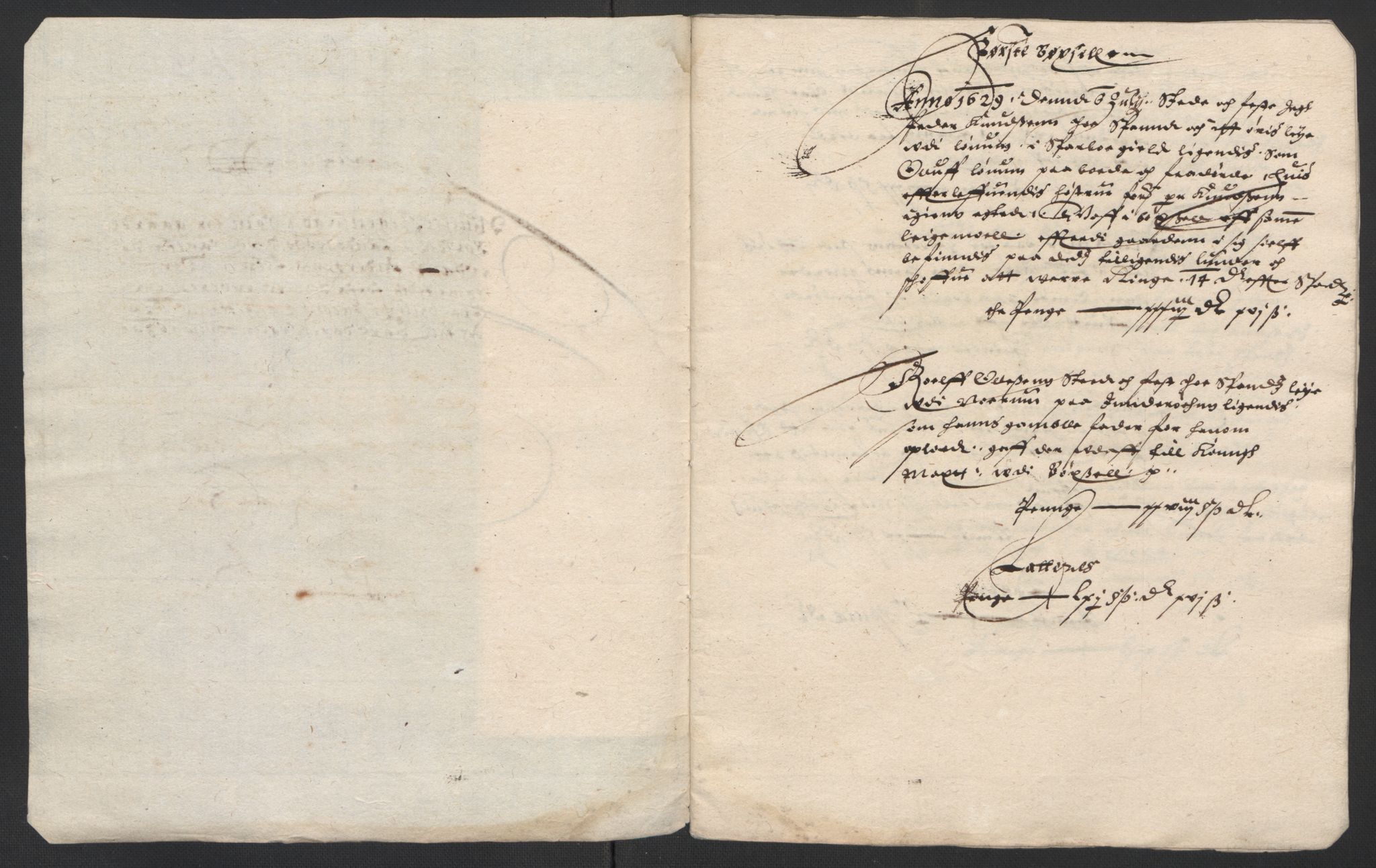 Rentekammeret inntil 1814, Reviderte regnskaper, Lensregnskaper, AV/RA-EA-5023/R/Rb/Rbw/L0040: Trondheim len, 1629-1630