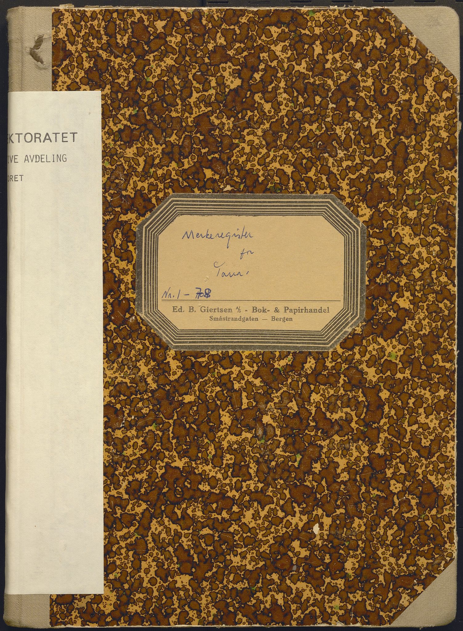 Fiskeridirektoratet - 1 Adm. ledelse - 13 Båtkontoret, AV/SAB-A-2003/I/Ia/Ia.a/L0060: 135.0120/2 Merkeprotokoll - Tana, 1953-1967