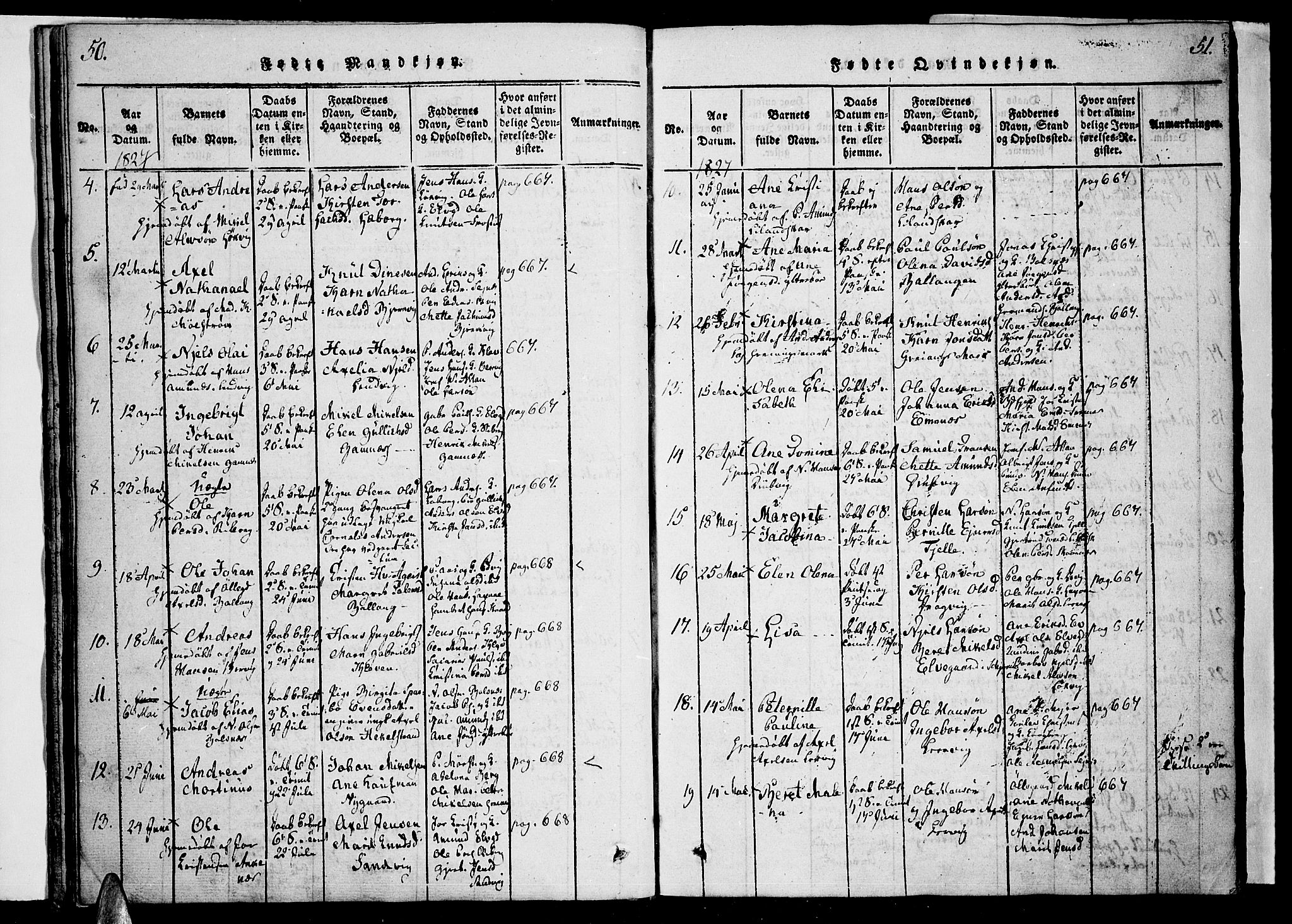 Ministerialprotokoller, klokkerbøker og fødselsregistre - Nordland, AV/SAT-A-1459/863/L0894: Ministerialbok nr. 863A06, 1821-1851, s. 50-51