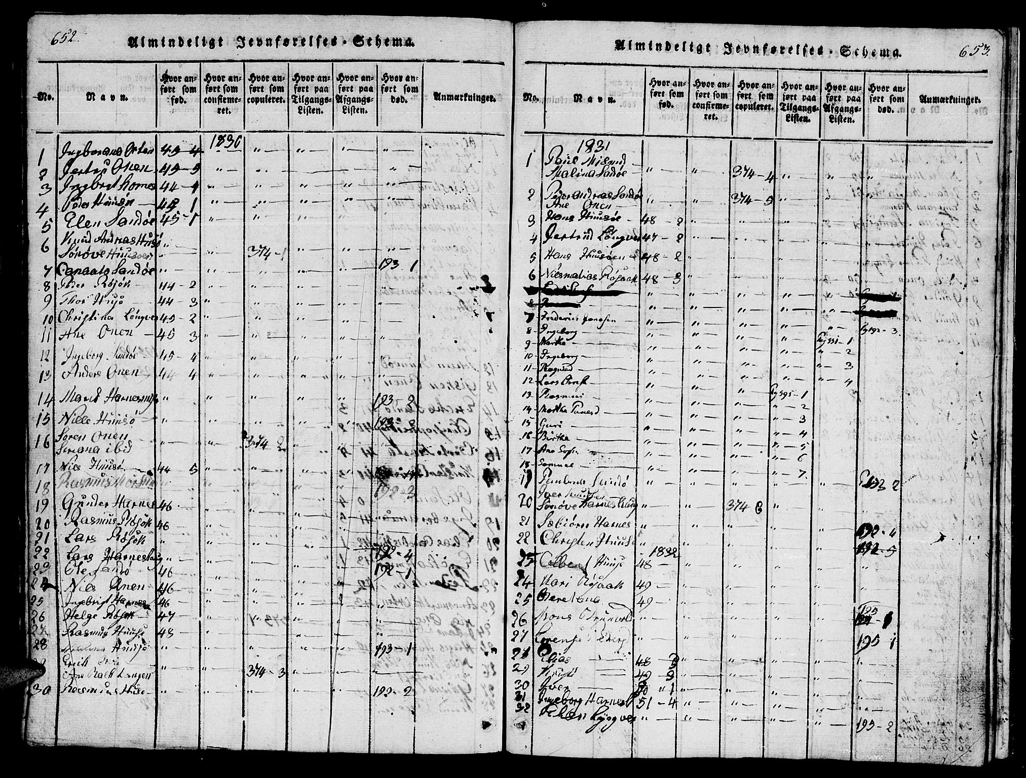 Ministerialprotokoller, klokkerbøker og fødselsregistre - Møre og Romsdal, SAT/A-1454/561/L0731: Klokkerbok nr. 561C01, 1817-1867, s. 652-653