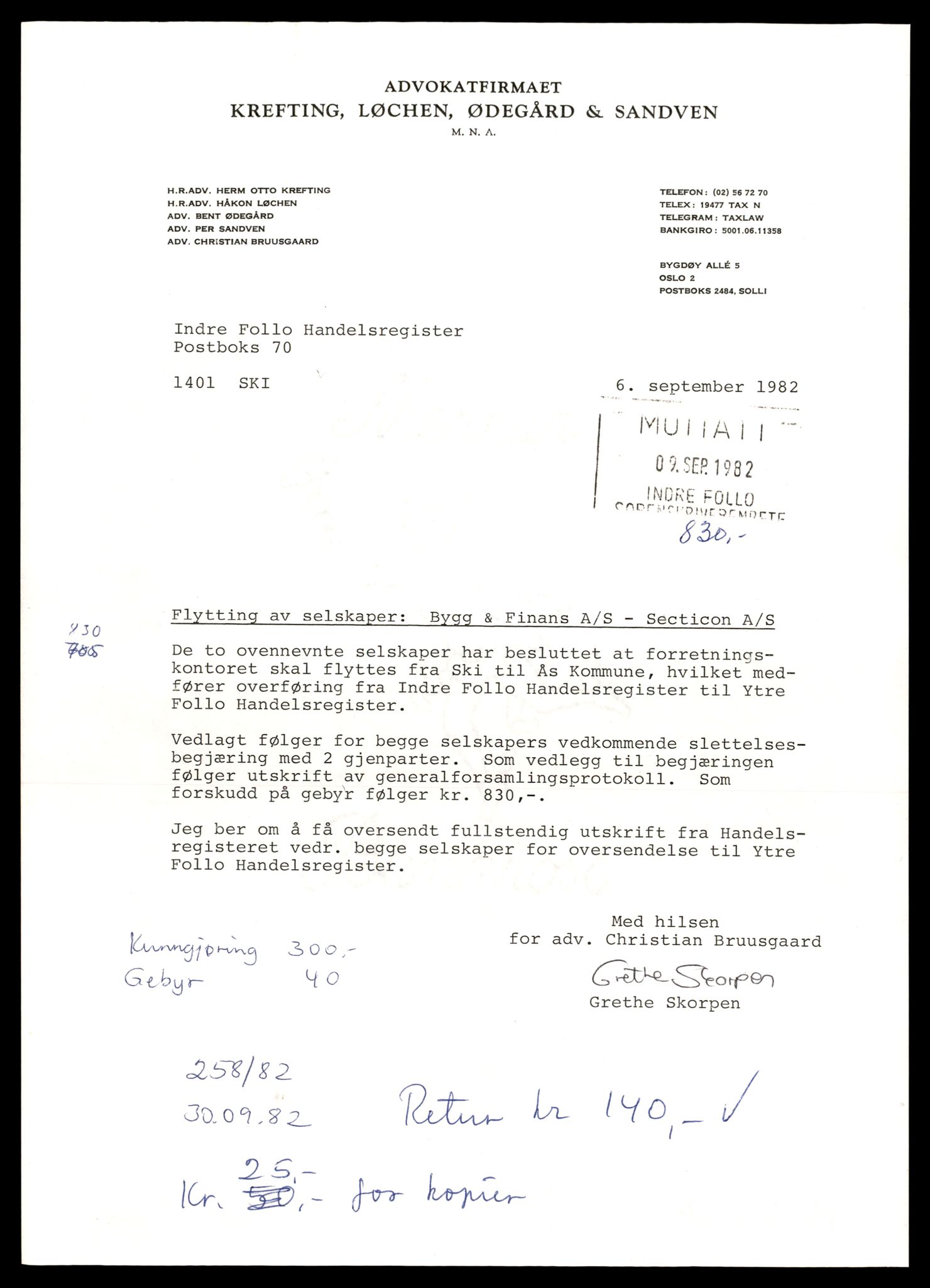 Indre Follo tingrett, AV/SAT-A-10086/K/Kb/Kba/L0022: Aksjeselskap, Se - Ske, 1944-1990, s. 1