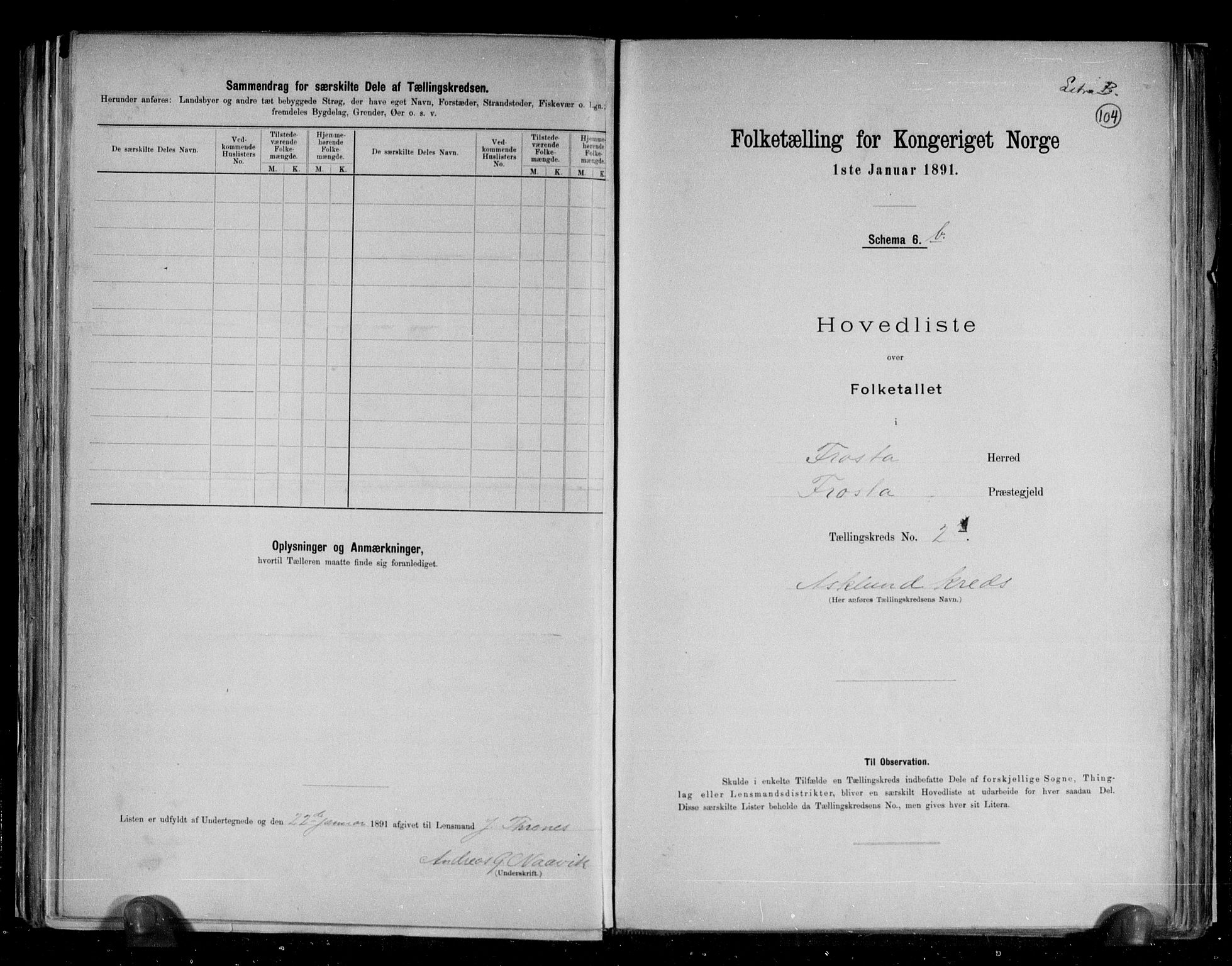 RA, Folketelling 1891 for 1717 Frosta herred, 1891, s. 11