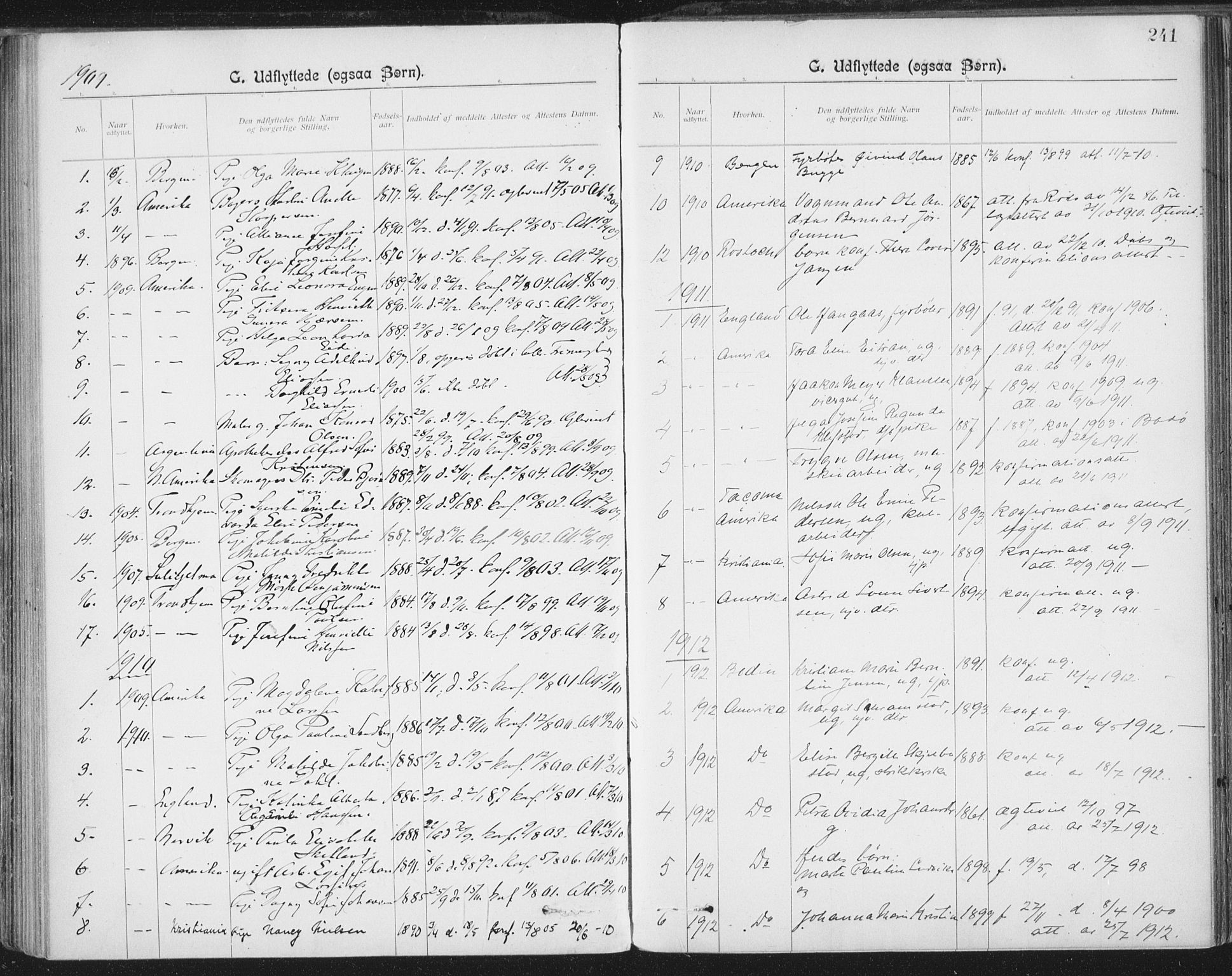 Ministerialprotokoller, klokkerbøker og fødselsregistre - Nordland, AV/SAT-A-1459/801/L0012: Ministerialbok nr. 801A12, 1900-1916, s. 241