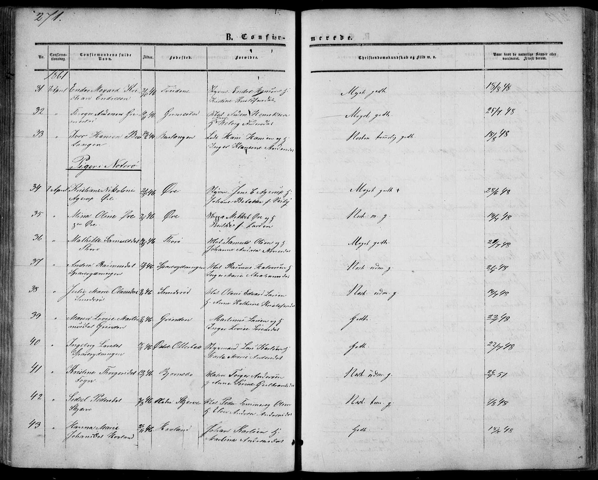 Nøtterøy kirkebøker, AV/SAKO-A-354/F/Fa/L0006: Ministerialbok nr. I 6, 1852-1864, s. 271