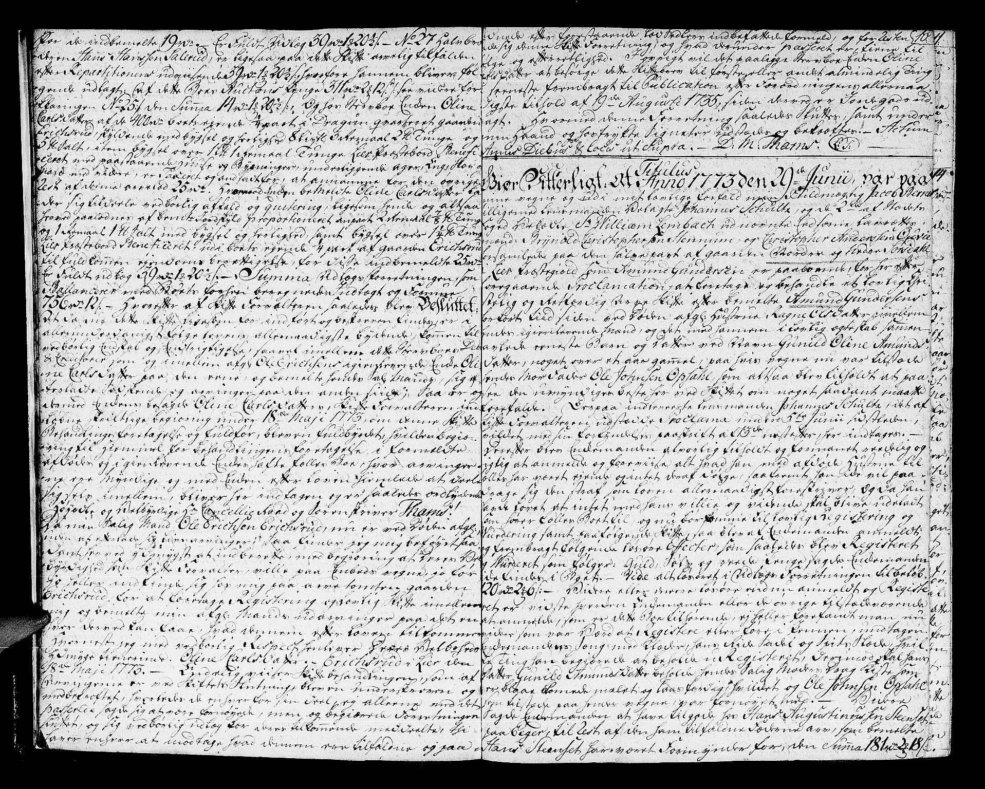 Lier, Røyken og Hurum sorenskriveri, AV/SAKO-A-89/H/Hc/L0006: Skifteprotokoll, 1773-1789, s. 9b-10a