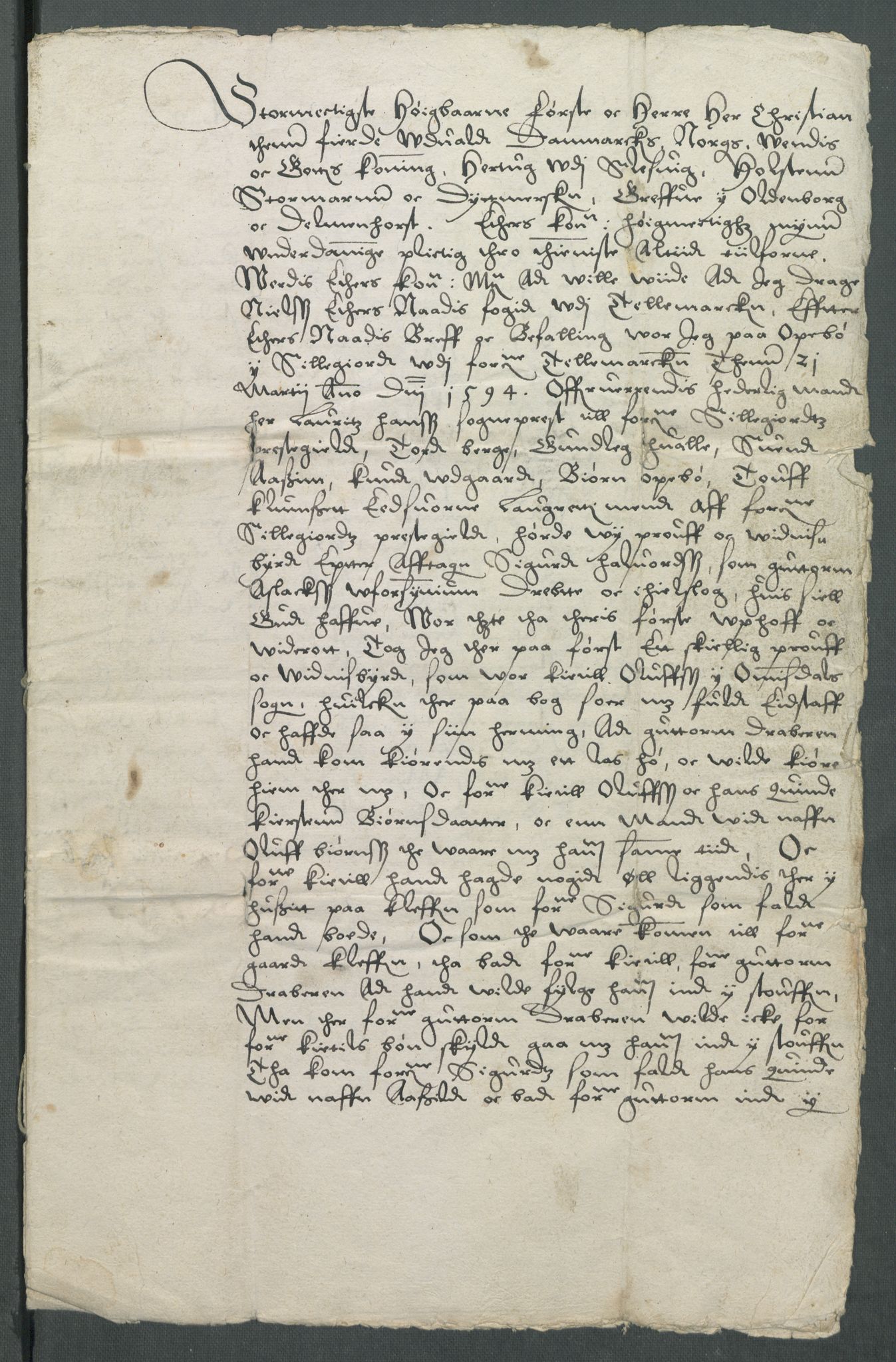 Riksarkivets diplomsamling, AV/RA-EA-5965/F02/L0098: Dokumenter, 1594, s. 19