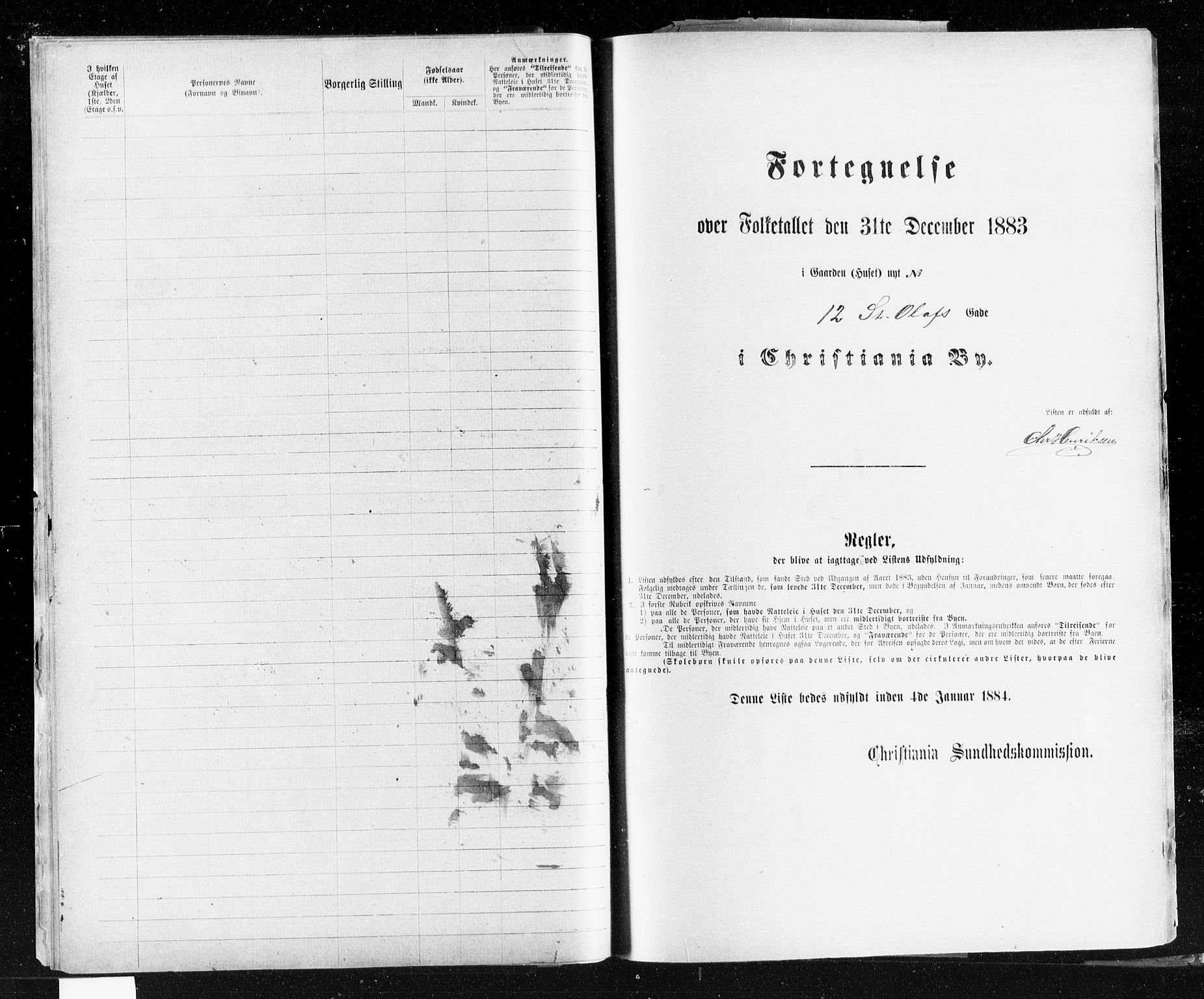 OBA, Kommunal folketelling 31.12.1883 for Kristiania kjøpstad, 1883, s. 4273