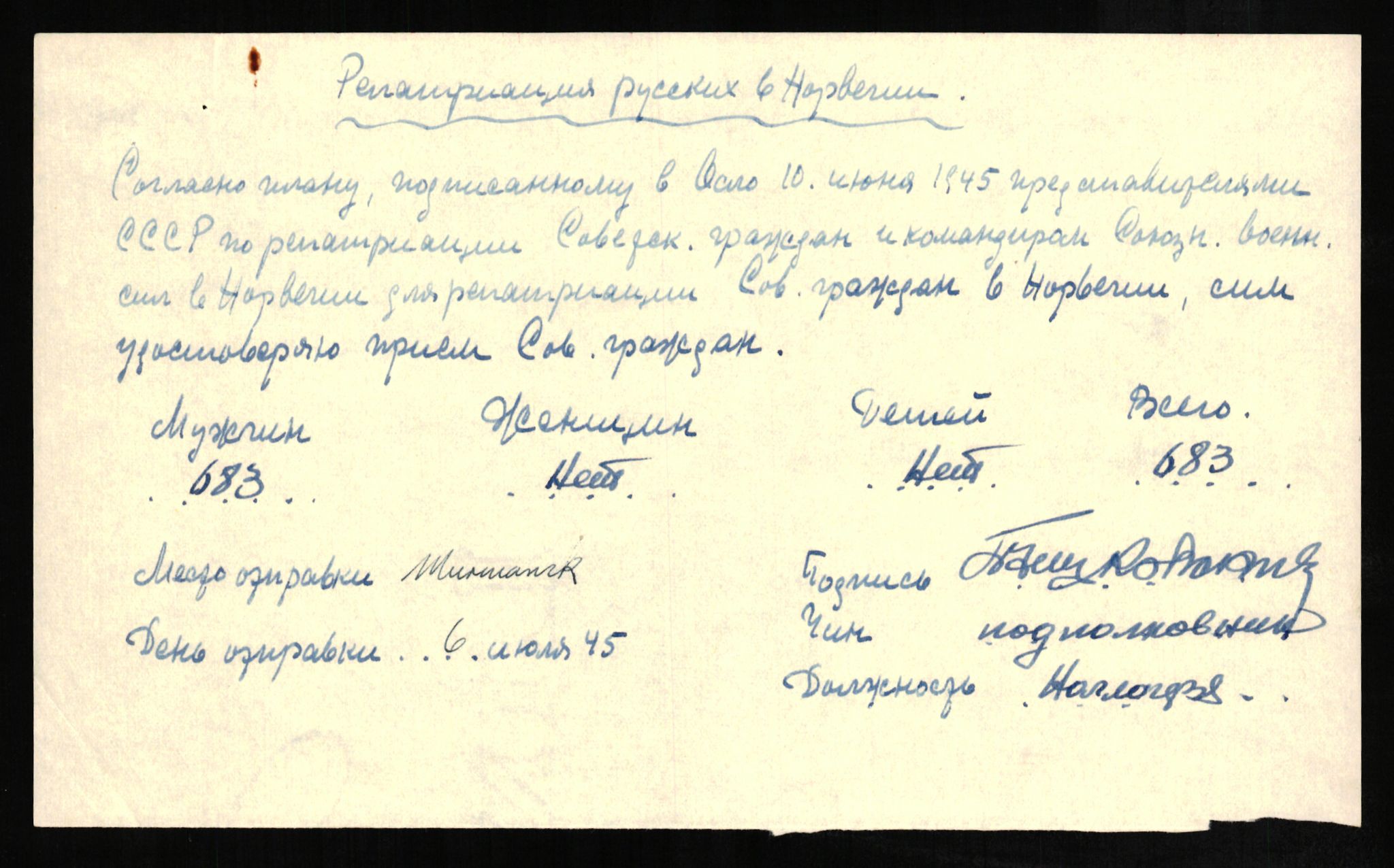 Flyktnings- og fangedirektoratet, Repatrieringskontoret, AV/RA-S-1681/D/Db/L0024: Displaced Persons (DPs) og sivile tyskere, 1945-1948, s. 318