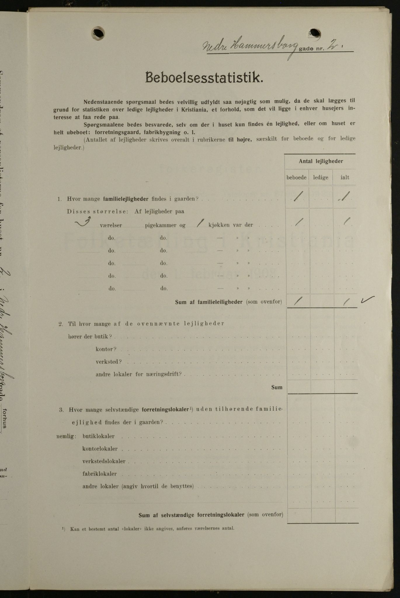 OBA, Kommunal folketelling 1.2.1908 for Kristiania kjøpstad, 1908, s. 62018