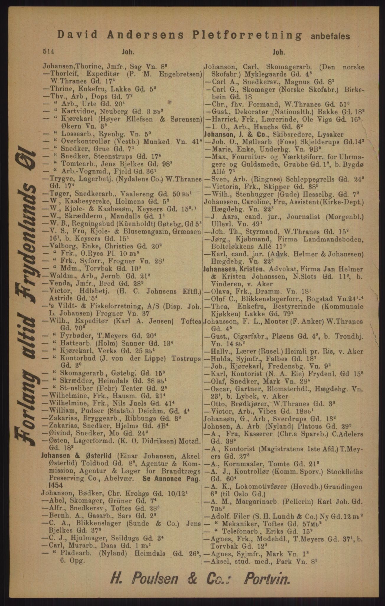 Kristiania/Oslo adressebok, PUBL/-, 1905, s. 514