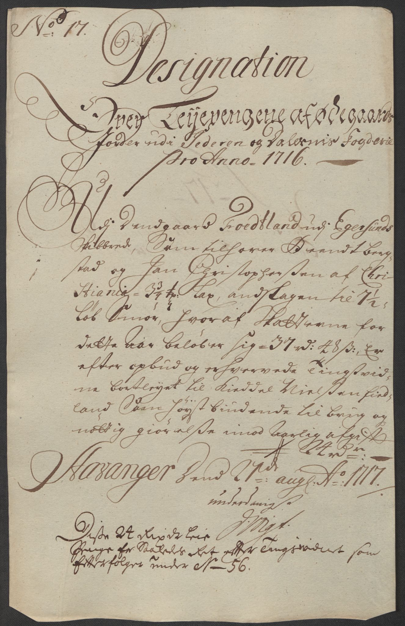 Rentekammeret inntil 1814, Reviderte regnskaper, Fogderegnskap, RA/EA-4092/R46/L2740: Fogderegnskap Jæren og Dalane, 1715-1716, s. 389