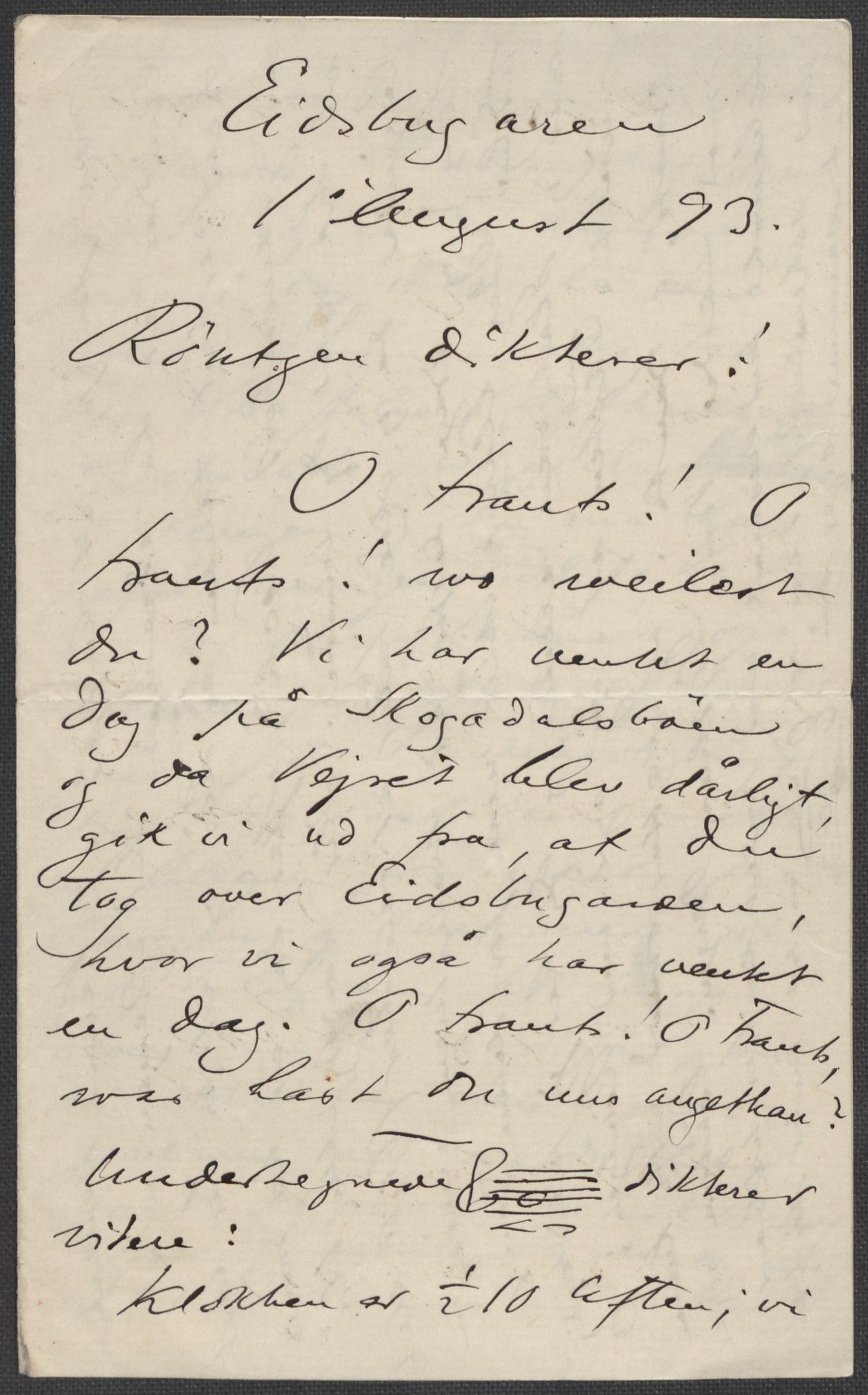 Beyer, Frants, RA/PA-0132/F/L0001: Brev fra Edvard Grieg til Frantz Beyer og "En del optegnelser som kan tjene til kommentar til brevene" av Marie Beyer, 1872-1907, s. 395