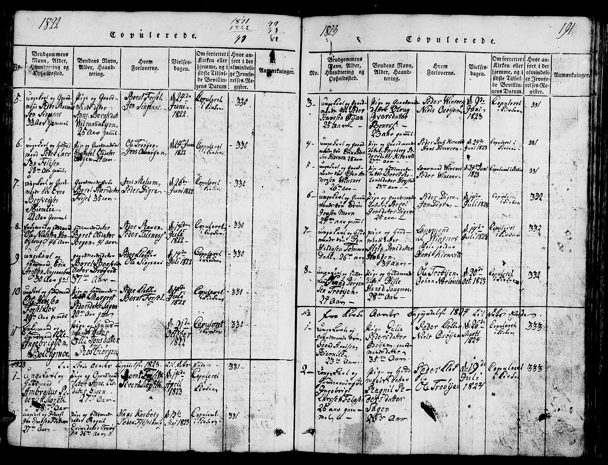 Ministerialprotokoller, klokkerbøker og fødselsregistre - Sør-Trøndelag, SAT/A-1456/688/L1026: Klokkerbok nr. 688C01, 1817-1860, s. 191