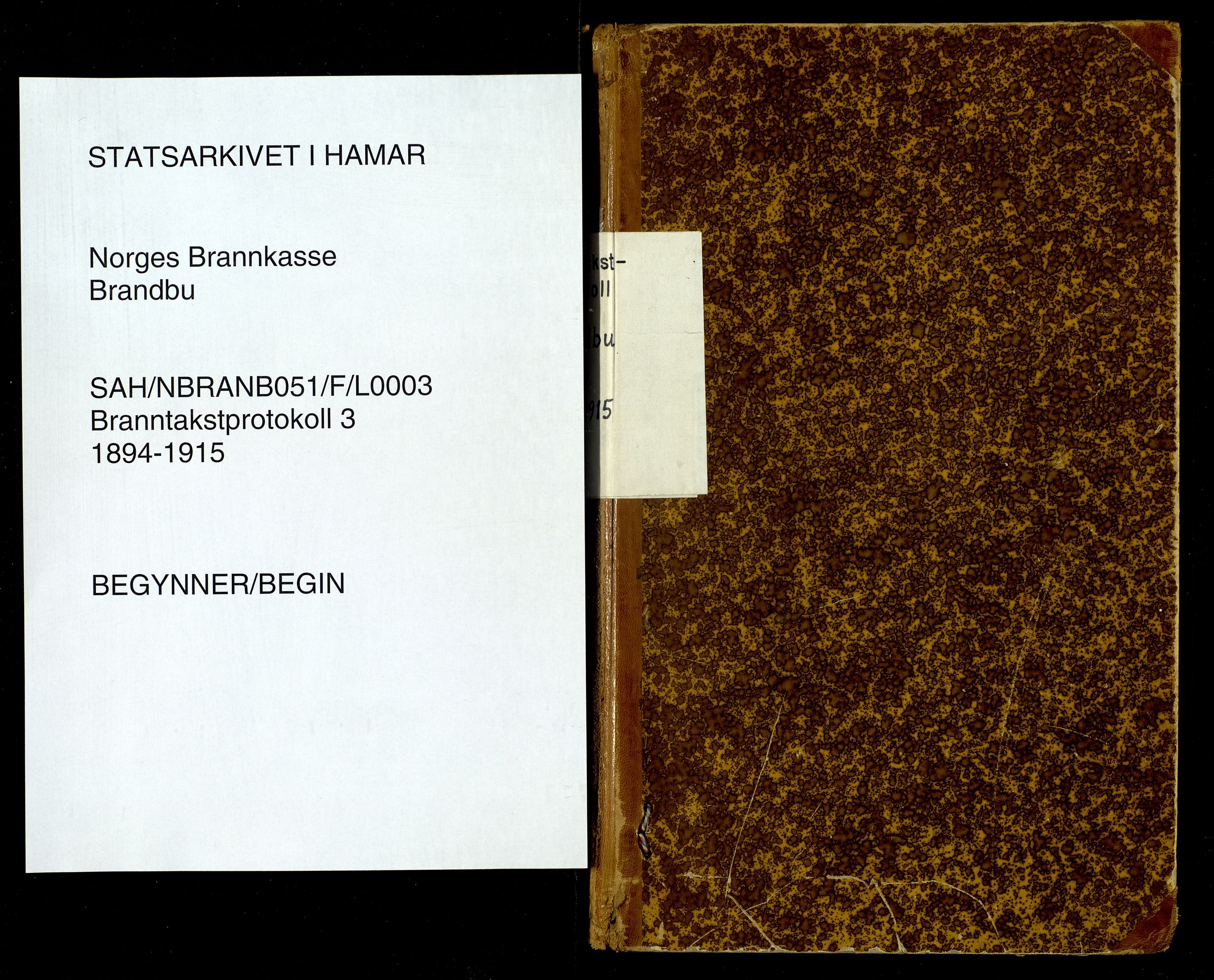 Norges Brannkasse, Brandbu, SAH/NBRANB-051/F/L0003: Branntakstprotokoll, 1894-1915