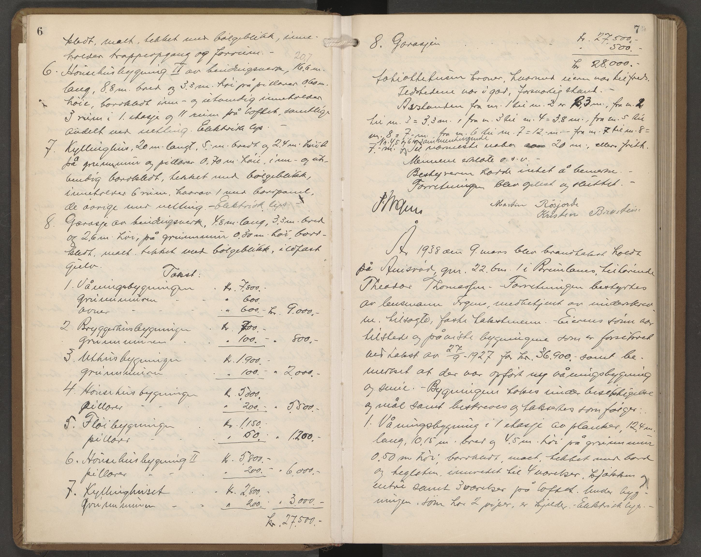 Brunlanes lensmannskontor, AV/SAKO-A-535/Y/Yb/Yba/L0006: Branntakstprotokoll, 1938-1945
