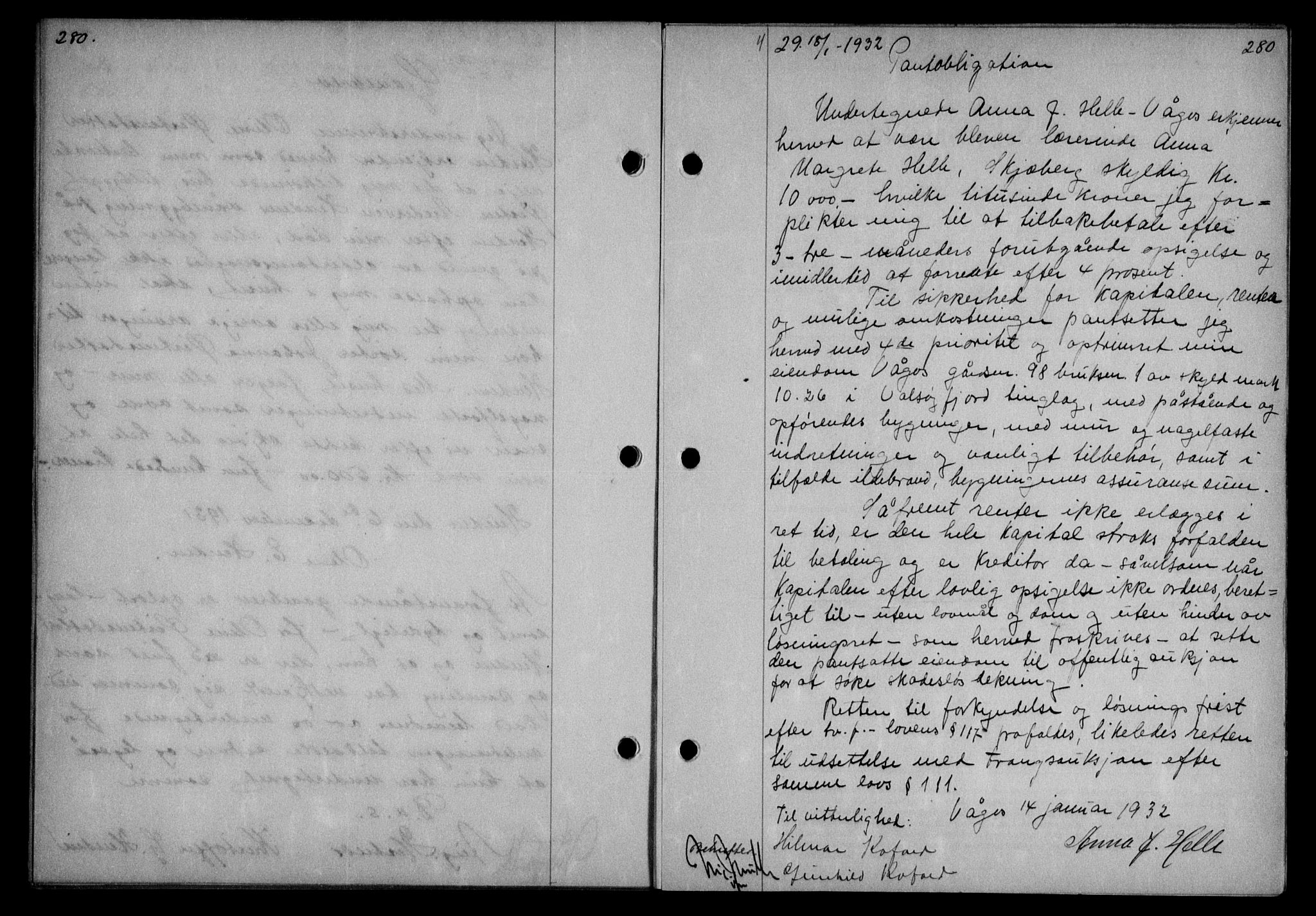 Nordmøre sorenskriveri, AV/SAT-A-4132/1/2/2Ca: Pantebok nr. 64, 1931-1932, Tingl.dato: 18.01.1932