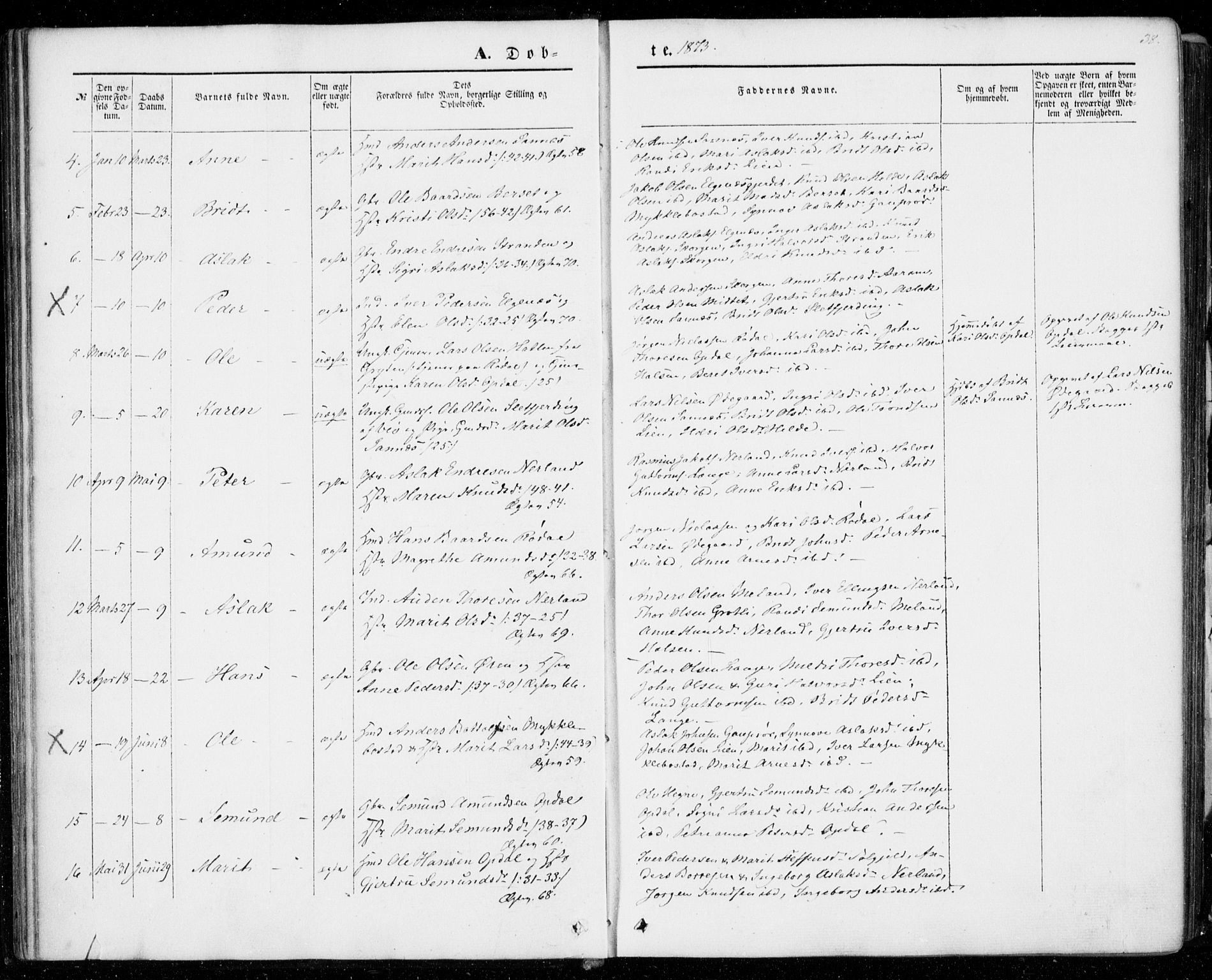 Ministerialprotokoller, klokkerbøker og fødselsregistre - Møre og Romsdal, AV/SAT-A-1454/554/L0643: Ministerialbok nr. 554A01, 1846-1879, s. 38