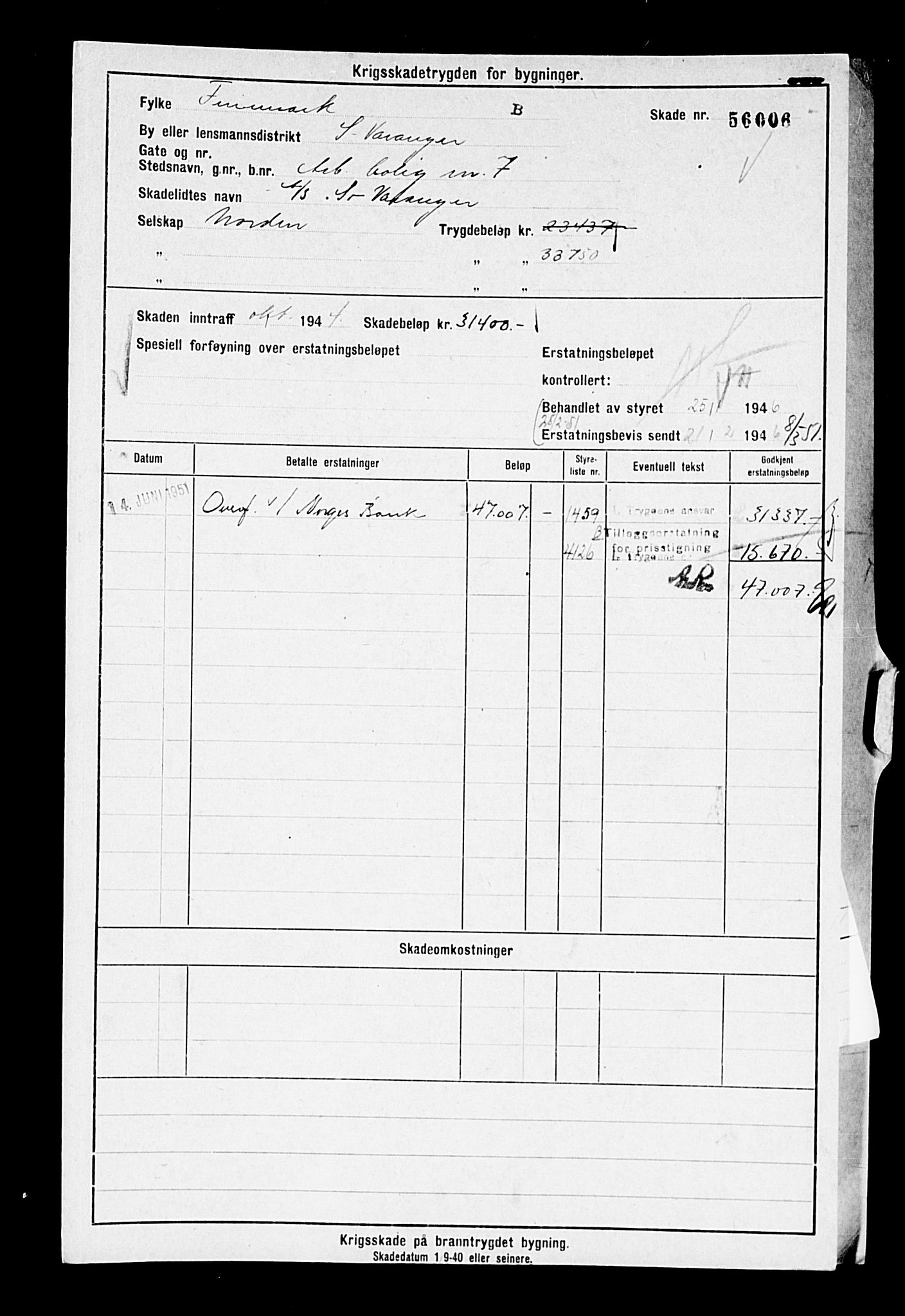 Krigsskadetrygdene for bygninger og løsøre, AV/RA-S-1548/V/L0014: --, 1940-1945, s. 74