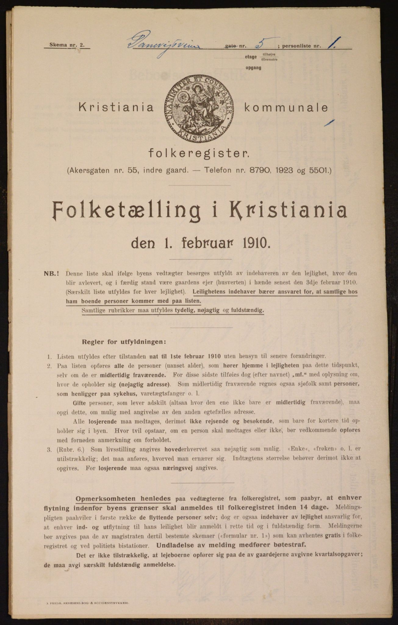 OBA, Kommunal folketelling 1.2.1910 for Kristiania, 1910, s. 14456