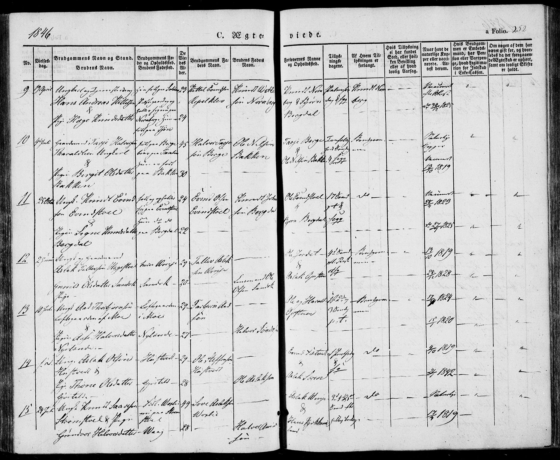 Vinje kirkebøker, AV/SAKO-A-312/F/Fa/L0004: Ministerialbok nr. I 4, 1843-1869, s. 252