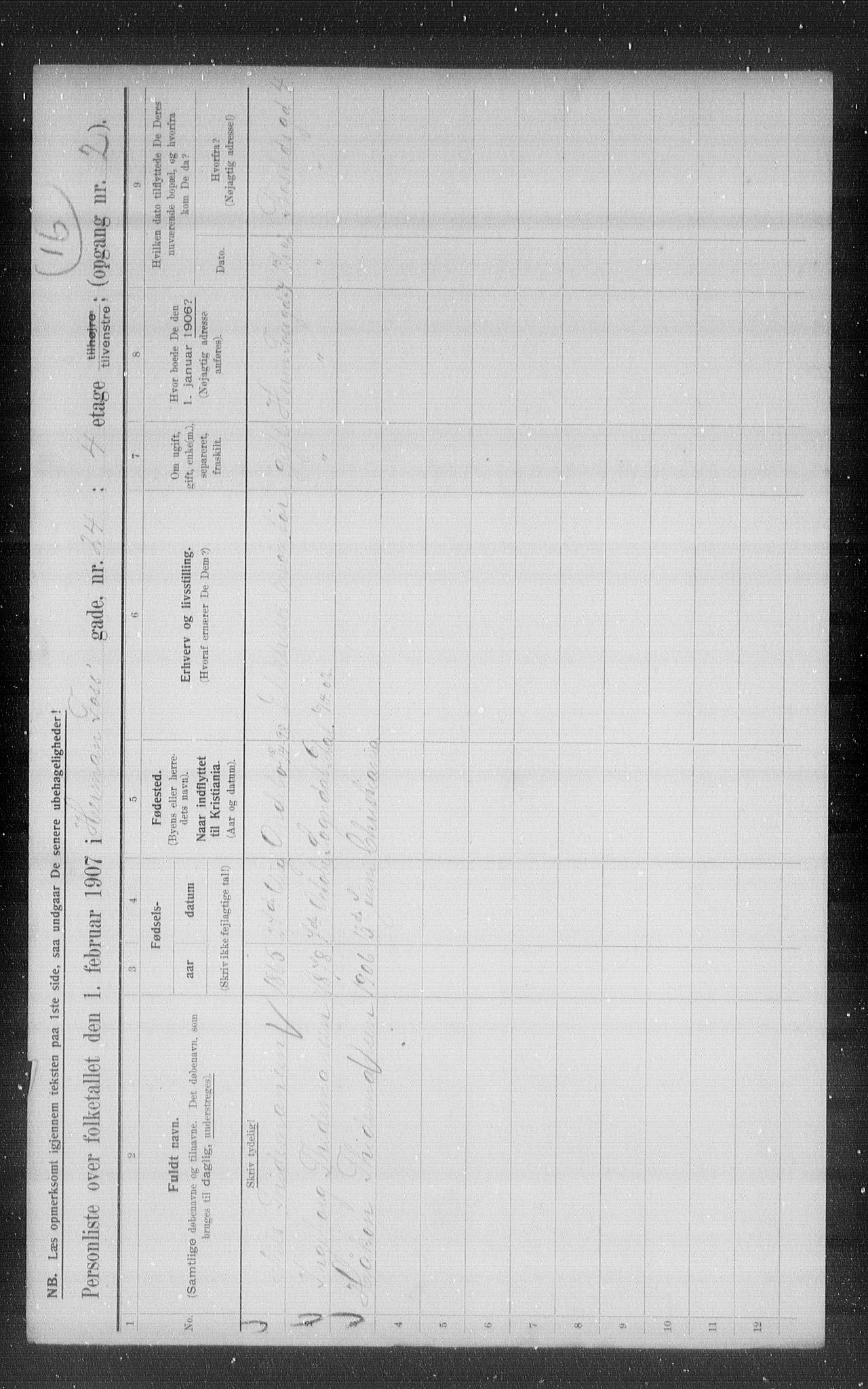 OBA, Kommunal folketelling 1.2.1907 for Kristiania kjøpstad, 1907, s. 20103