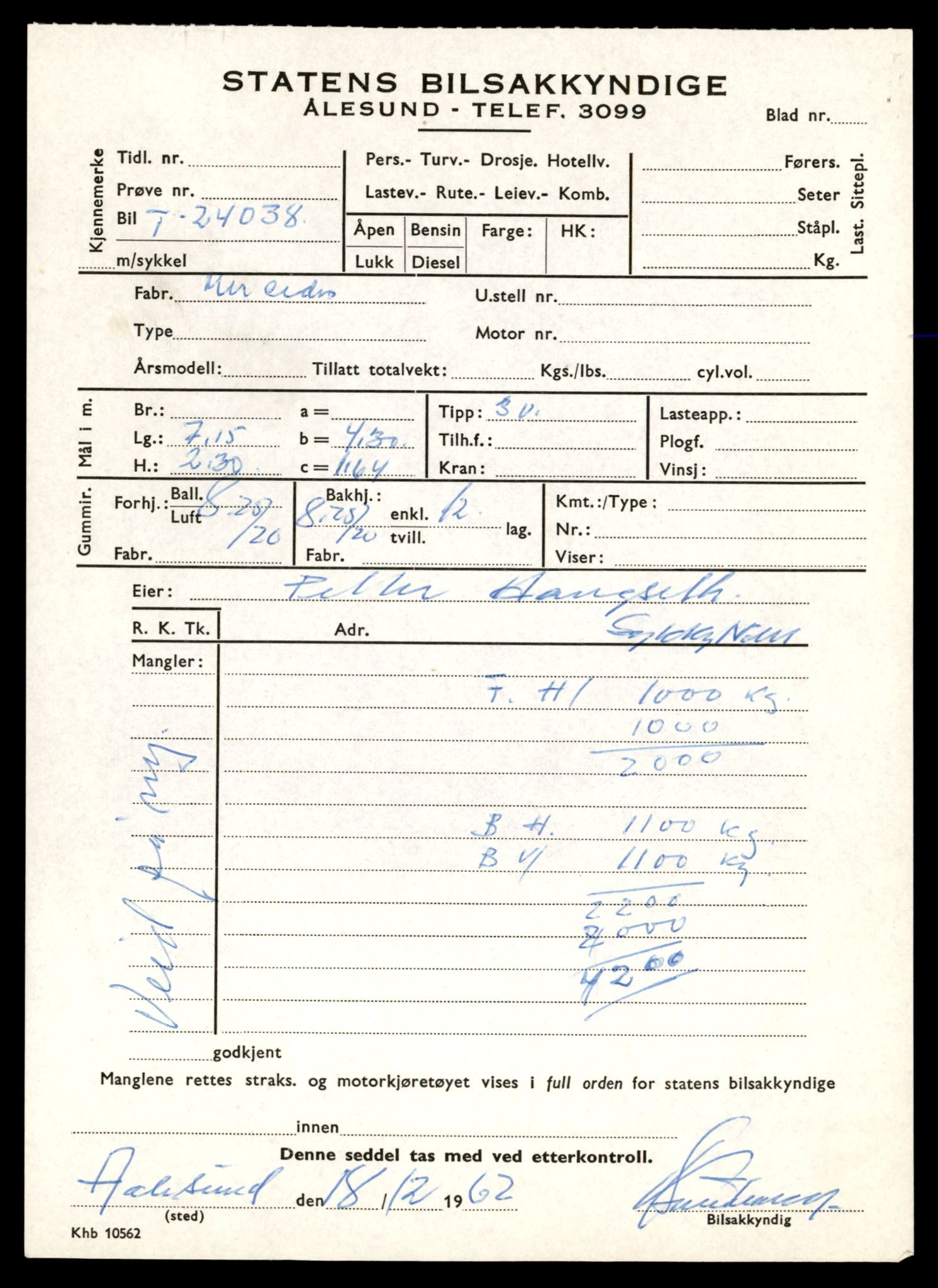 Møre og Romsdal vegkontor - Ålesund trafikkstasjon, AV/SAT-A-4099/F/Fe/L0033: Registreringskort for kjøretøy T 12151 - T 12474, 1927-1998, s. 2623