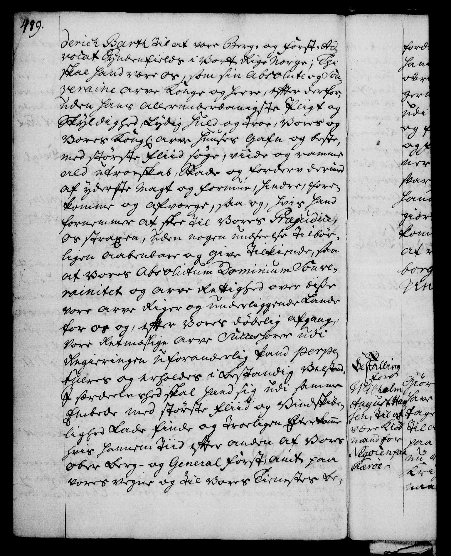 Rentekammeret, Kammerkanselliet, RA/EA-3111/G/Gg/Gge/L0003: Norsk bestallingsprotokoll med register (merket RK 53.27), 1745-1761, s. 489