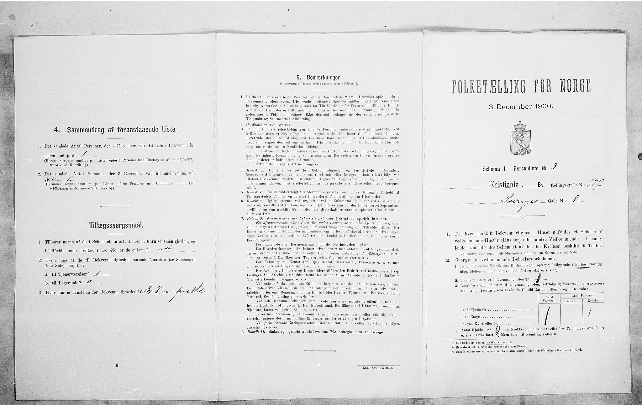 SAO, Folketelling 1900 for 0301 Kristiania kjøpstad, 1900, s. 94668