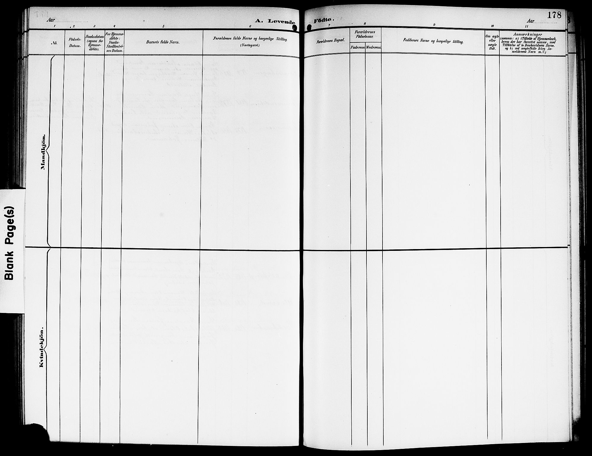 Sørum prestekontor Kirkebøker, AV/SAO-A-10303/G/Ga/L0006: Klokkerbok nr. I 6, 1894-1906, s. 178