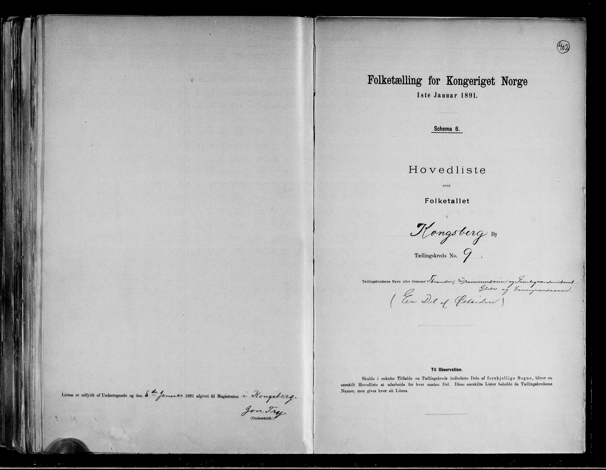 RA, Folketelling 1891 for 0604 Kongsberg kjøpstad, 1891, s. 20