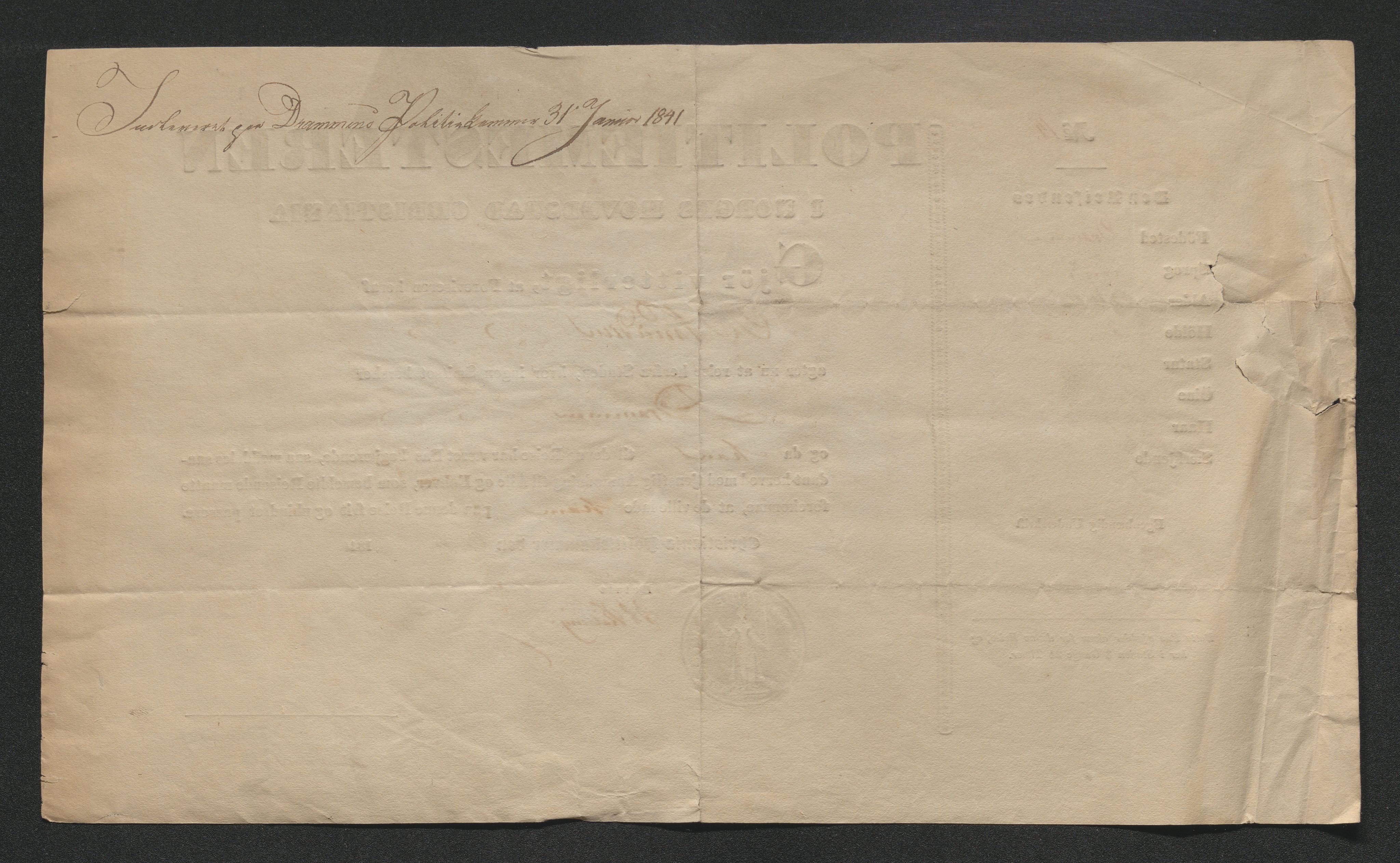 Drammen politikammer, AV/SAKO-A-623/I/Ia/Iab/L0006: Innleverte pass, 1841-1842, s. 26