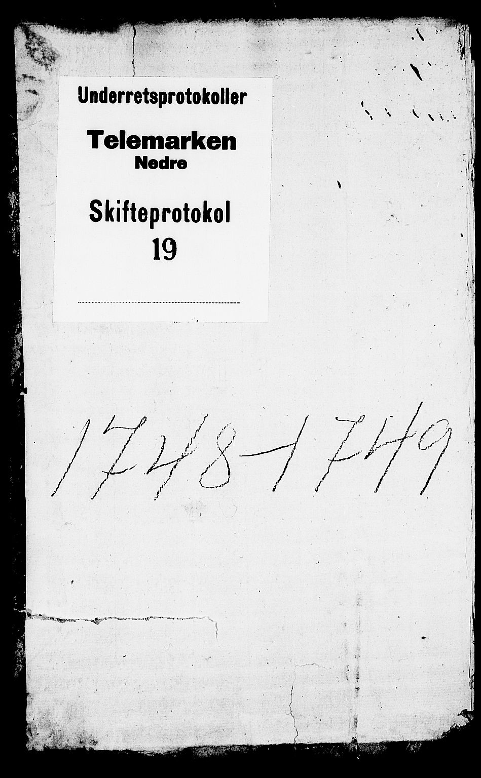 Nedre Telemark sorenskriveri, SAKO/A-135/H/Hb/Hbb/L0007: Skifteprotokoll kopi, 1748-1750
