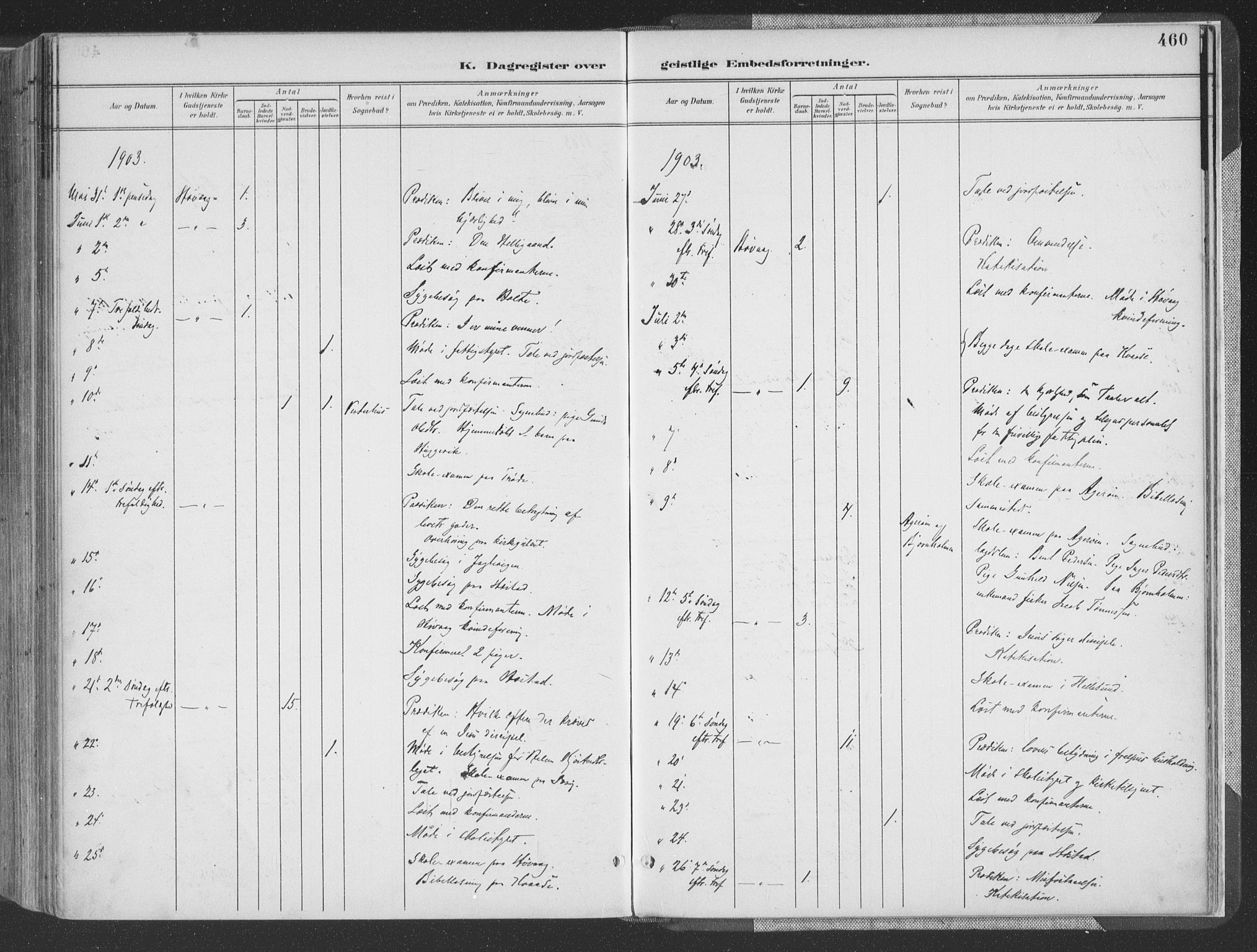 Høvåg sokneprestkontor, AV/SAK-1111-0025/F/Fa/L0006: Ministerialbok nr. A 6, 1894-1923, s. 460