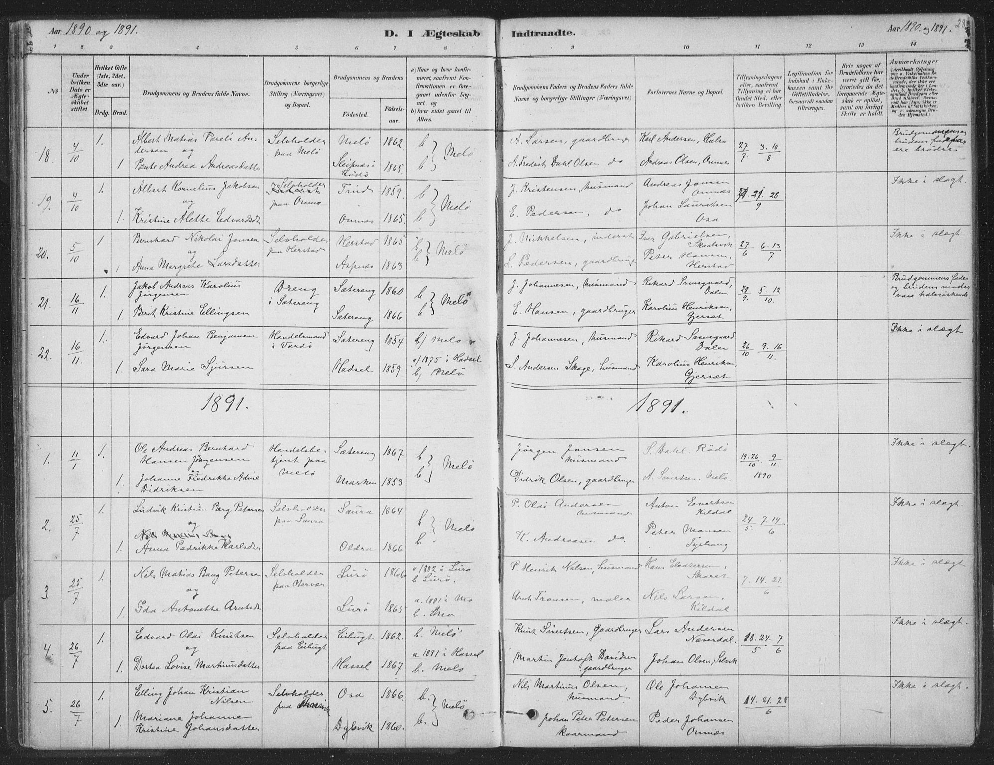 Ministerialprotokoller, klokkerbøker og fødselsregistre - Nordland, AV/SAT-A-1459/843/L0627: Ministerialbok nr. 843A02, 1878-1908, s. 28