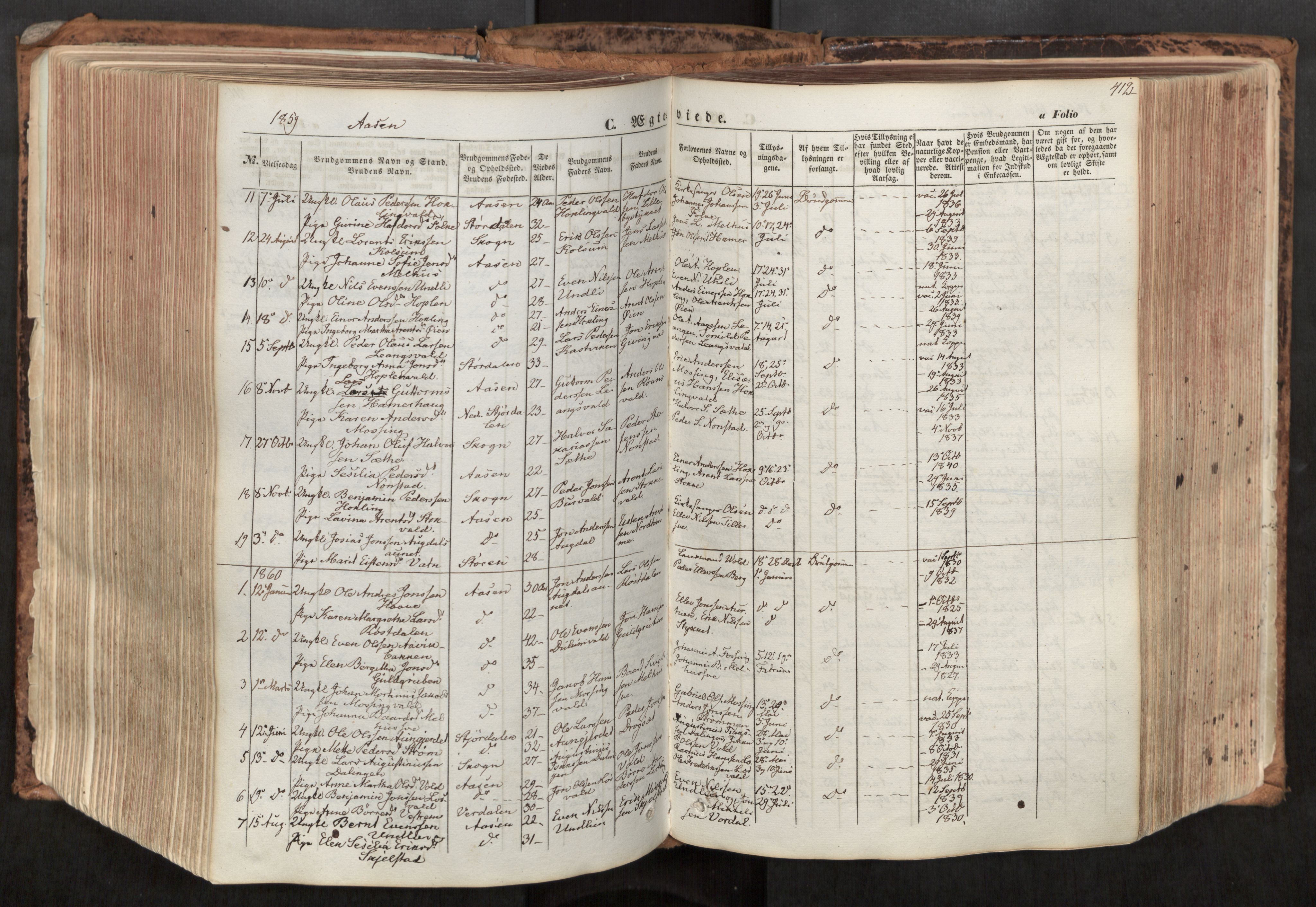 Ministerialprotokoller, klokkerbøker og fødselsregistre - Nord-Trøndelag, AV/SAT-A-1458/713/L0116: Ministerialbok nr. 713A07, 1850-1877, s. 412
