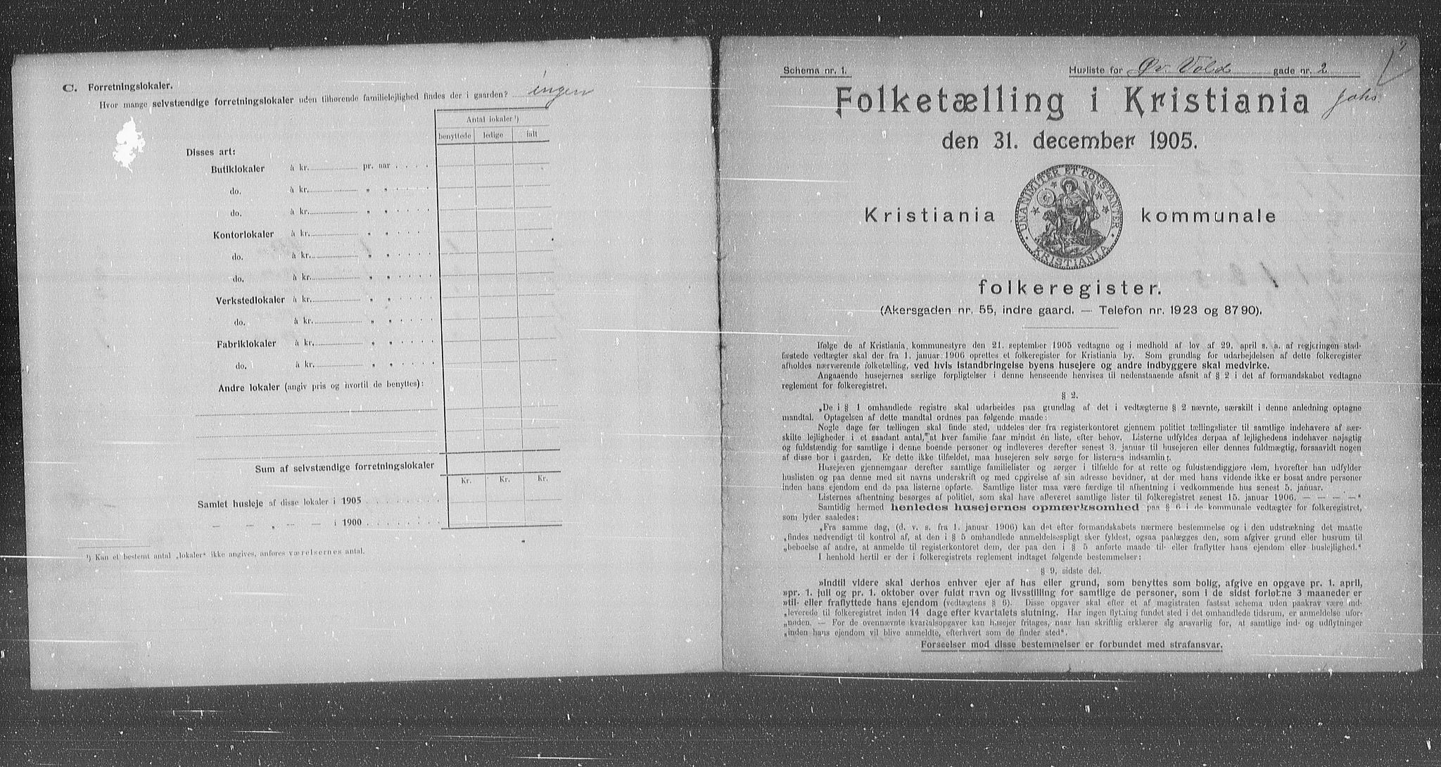 OBA, Kommunal folketelling 31.12.1905 for Kristiania kjøpstad, 1905, s. 68390