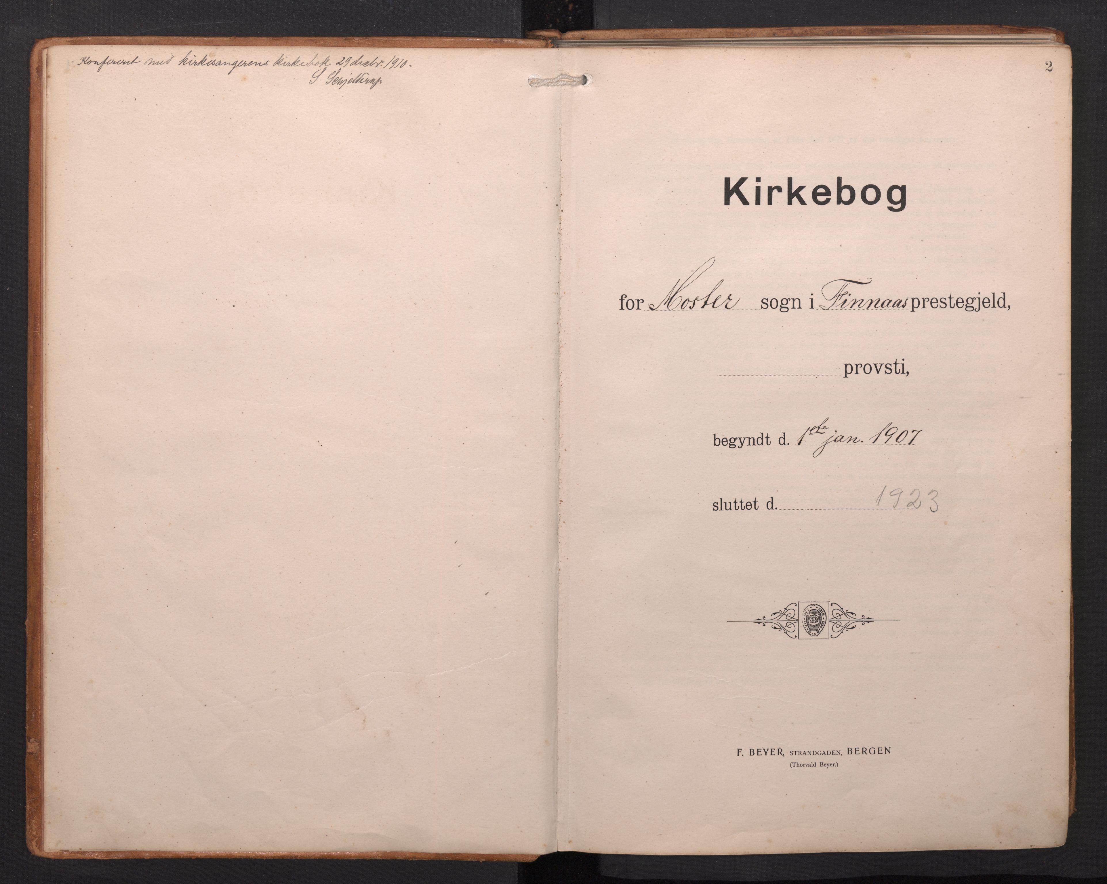 Finnås sokneprestembete, AV/SAB-A-99925/H/Ha/Haa/Haab/L0003: Ministerialbok nr. B 3, 1907-1923, s. 2