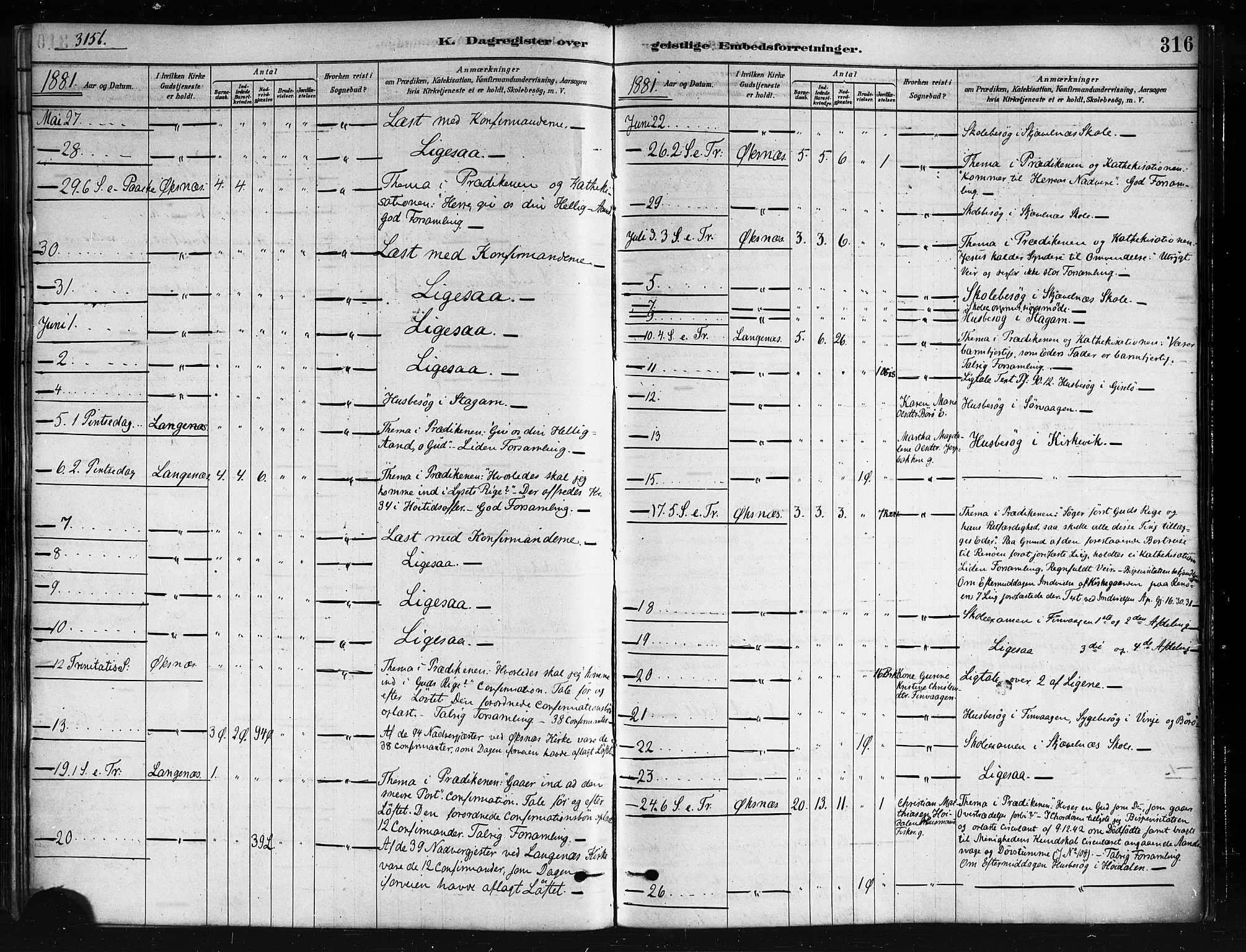 Ministerialprotokoller, klokkerbøker og fødselsregistre - Nordland, AV/SAT-A-1459/893/L1335: Ministerialbok nr. 893A08 /1, 1878-1884, s. 316