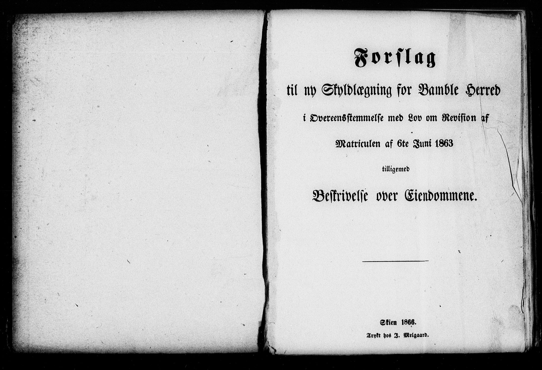 Matrikkelrevisjonen av 1863, RA/S-1530/F/Fe/L0128: Bamble, 1863
