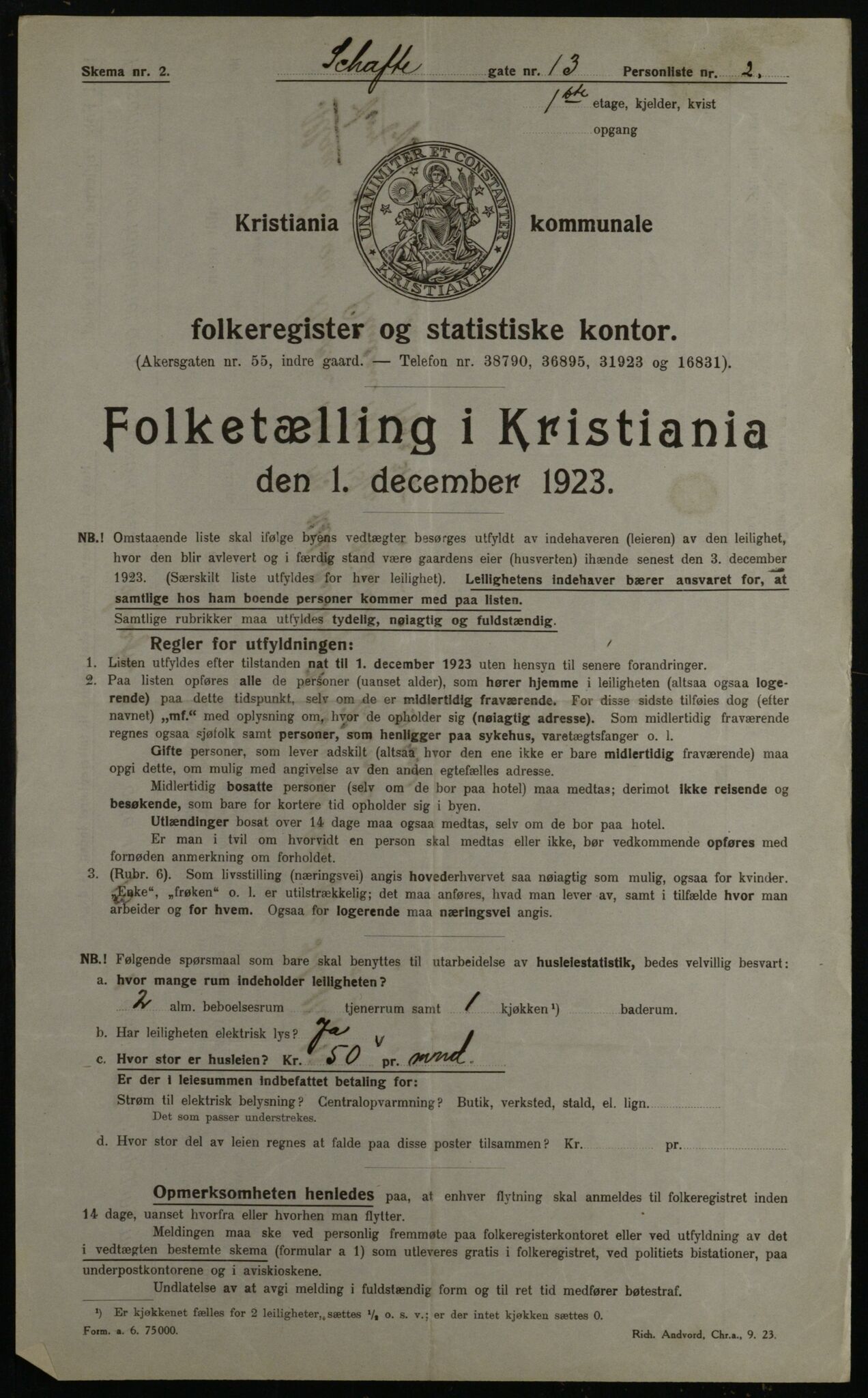 OBA, Kommunal folketelling 1.12.1923 for Kristiania, 1923, s. 99225