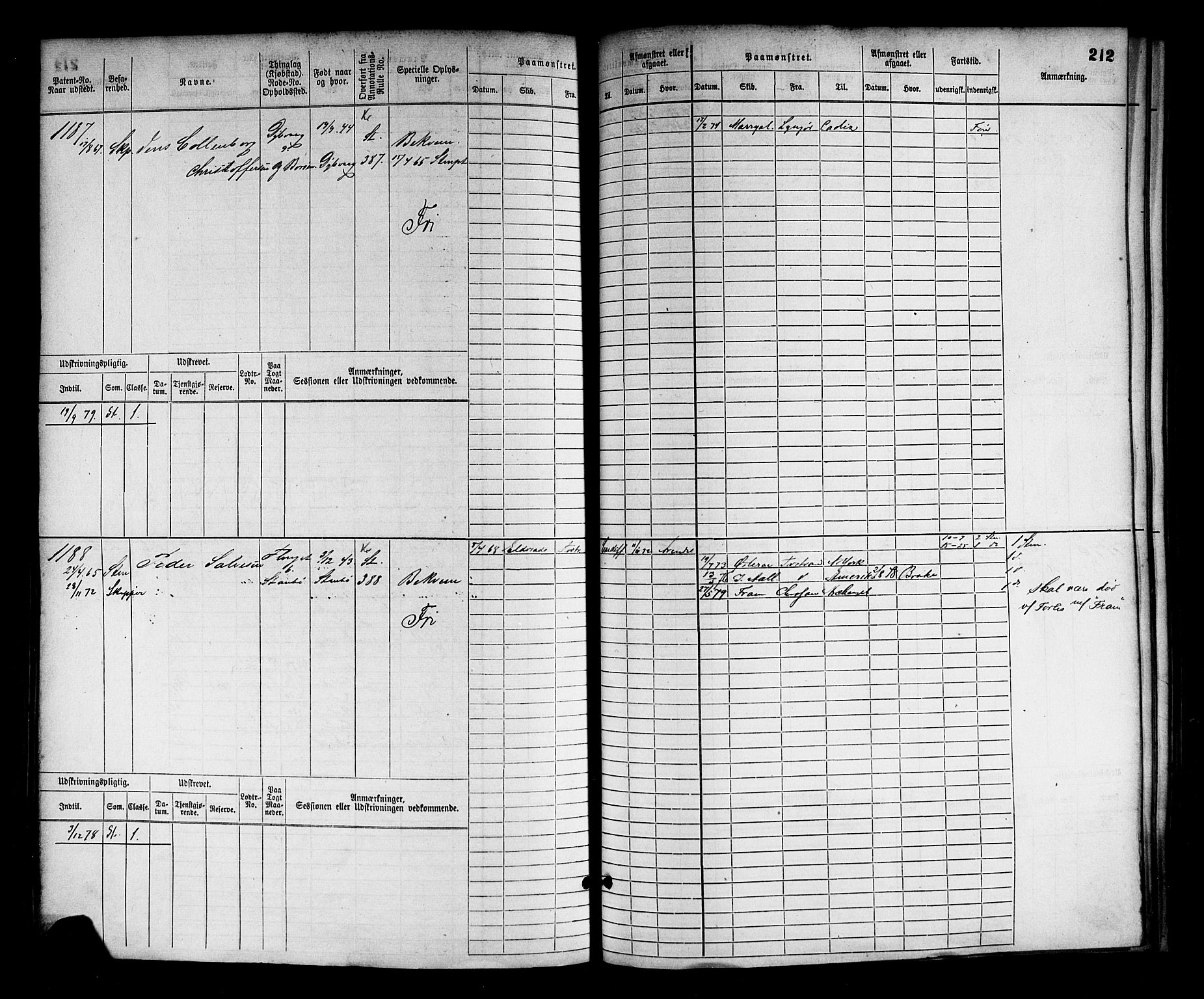 Tvedestrand mønstringskrets, AV/SAK-2031-0011/F/Fb/L0002: Hovedrulle nr 767-1528, R-3, 1868-1900, s. 216